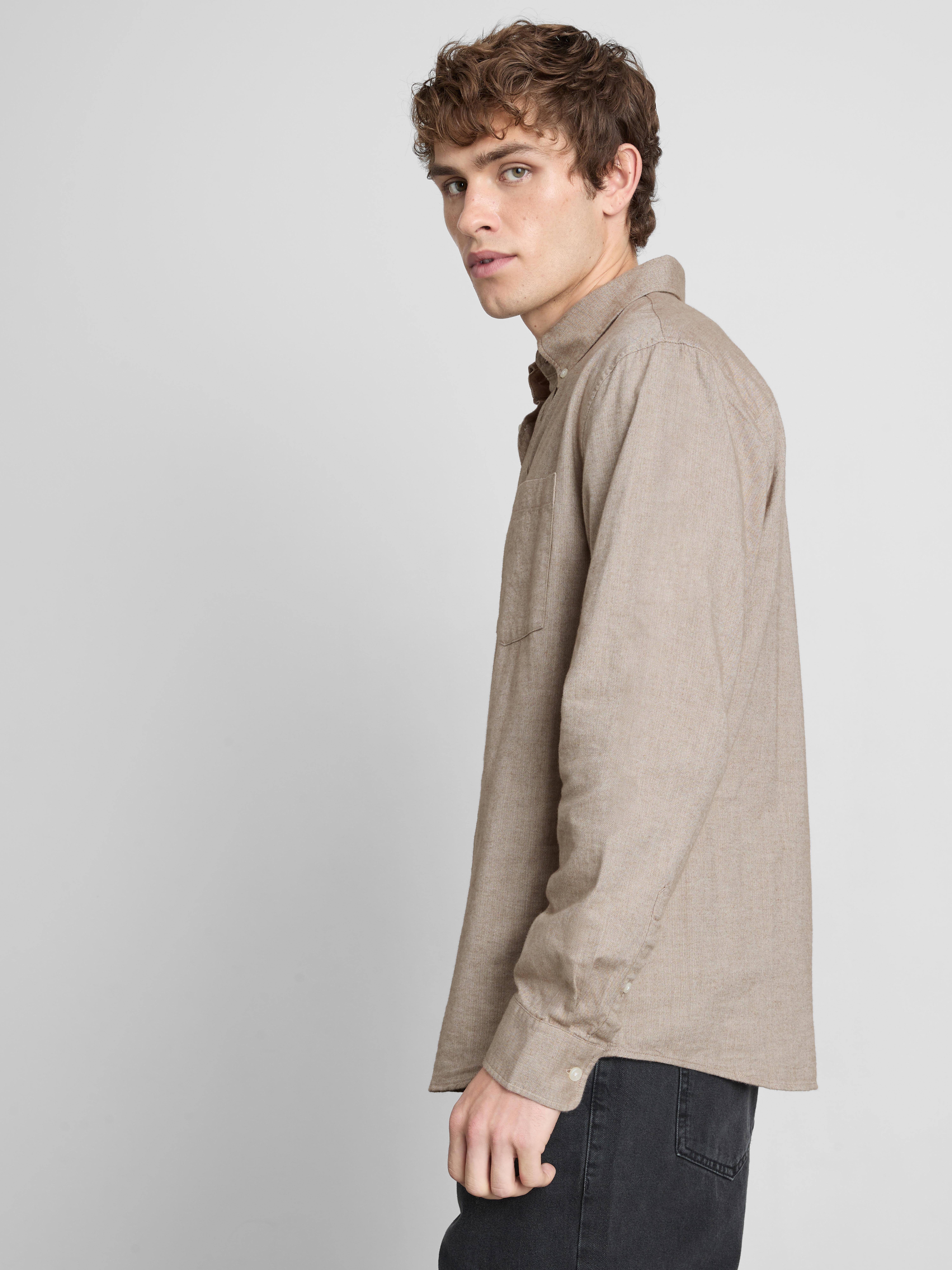 Pure Cotton Button-Down Shirt - Ivory