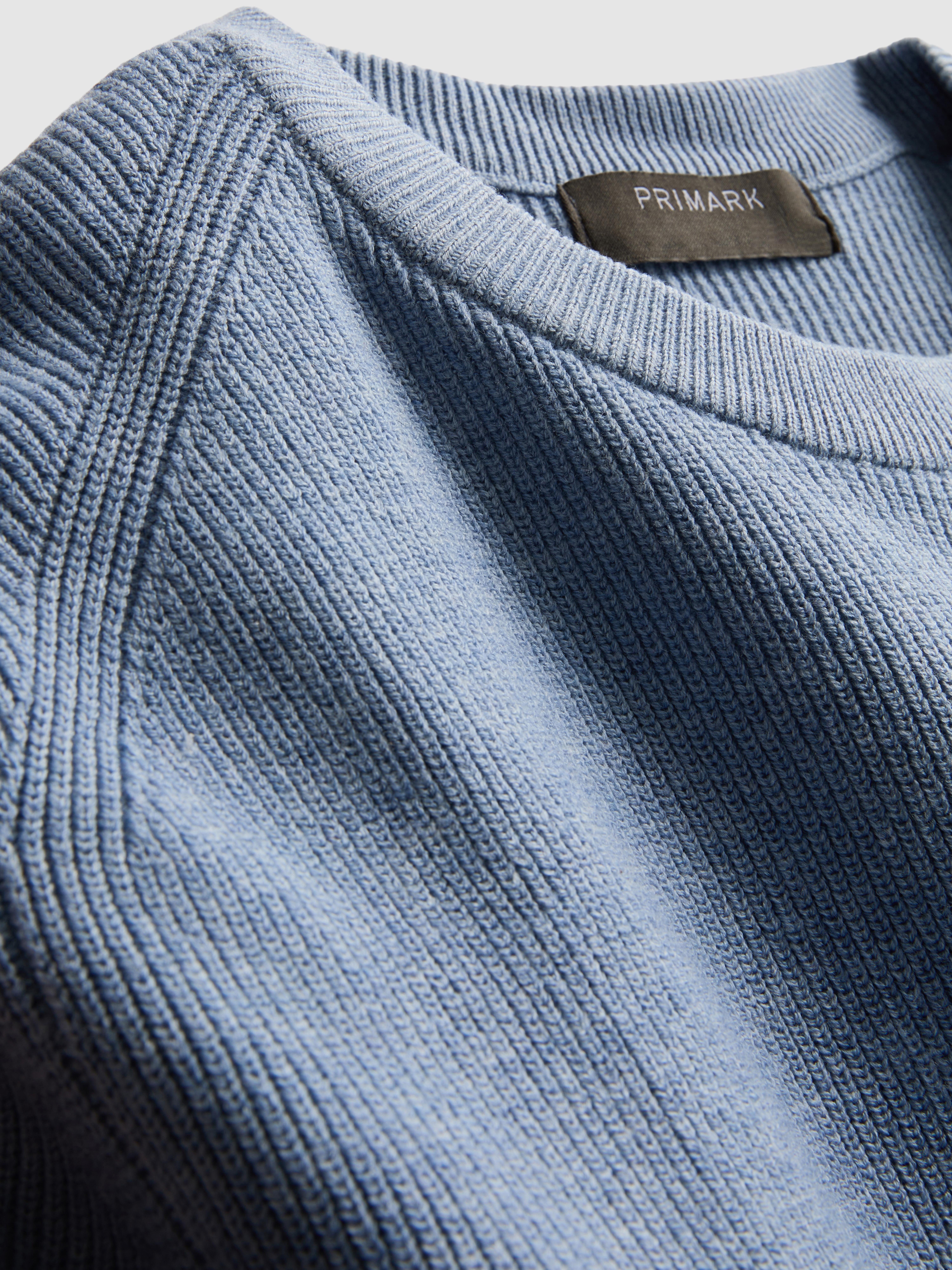 Ribbed Crewneck Sweater - Light Blue