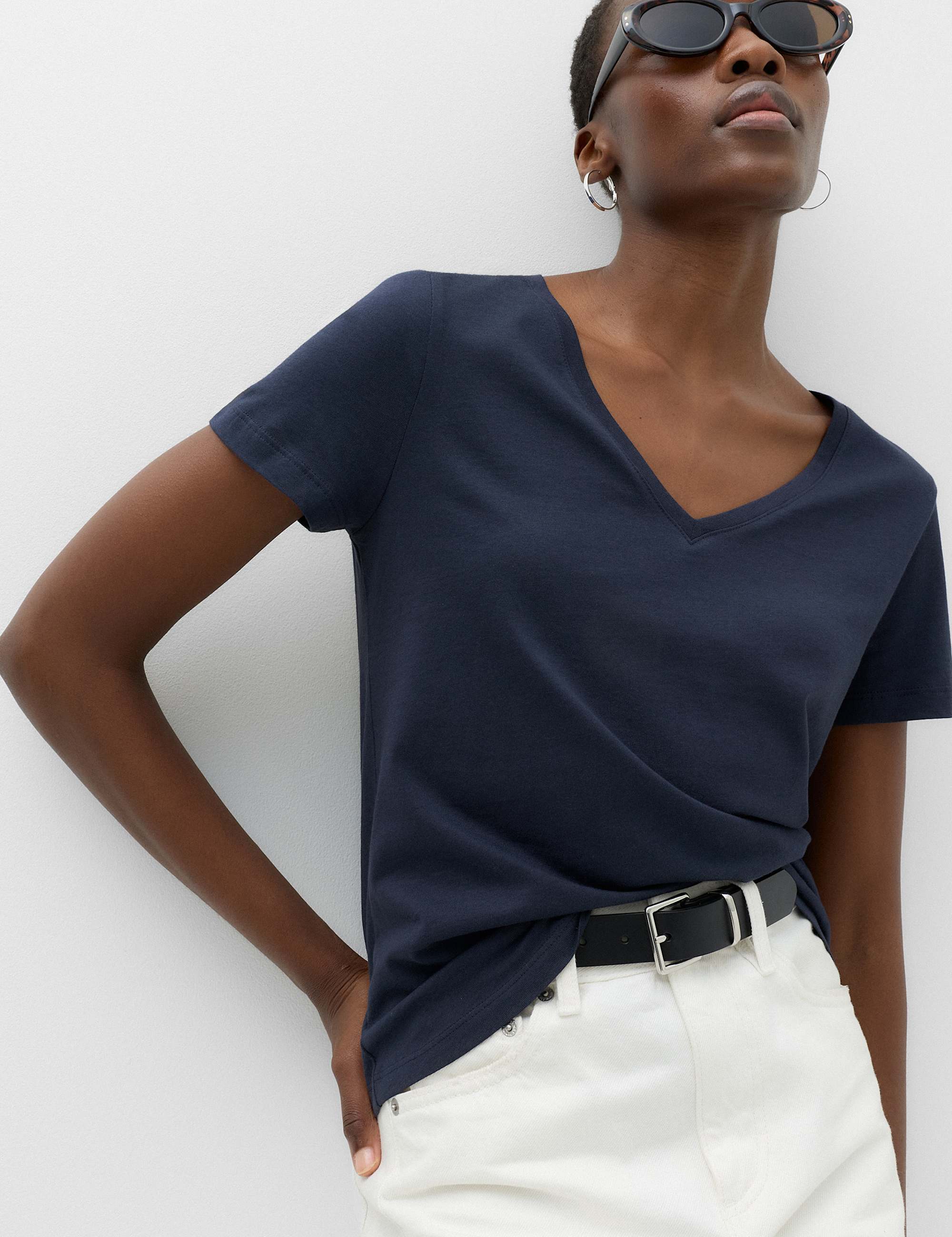 Pure Cotton V-Neck T-Shirt