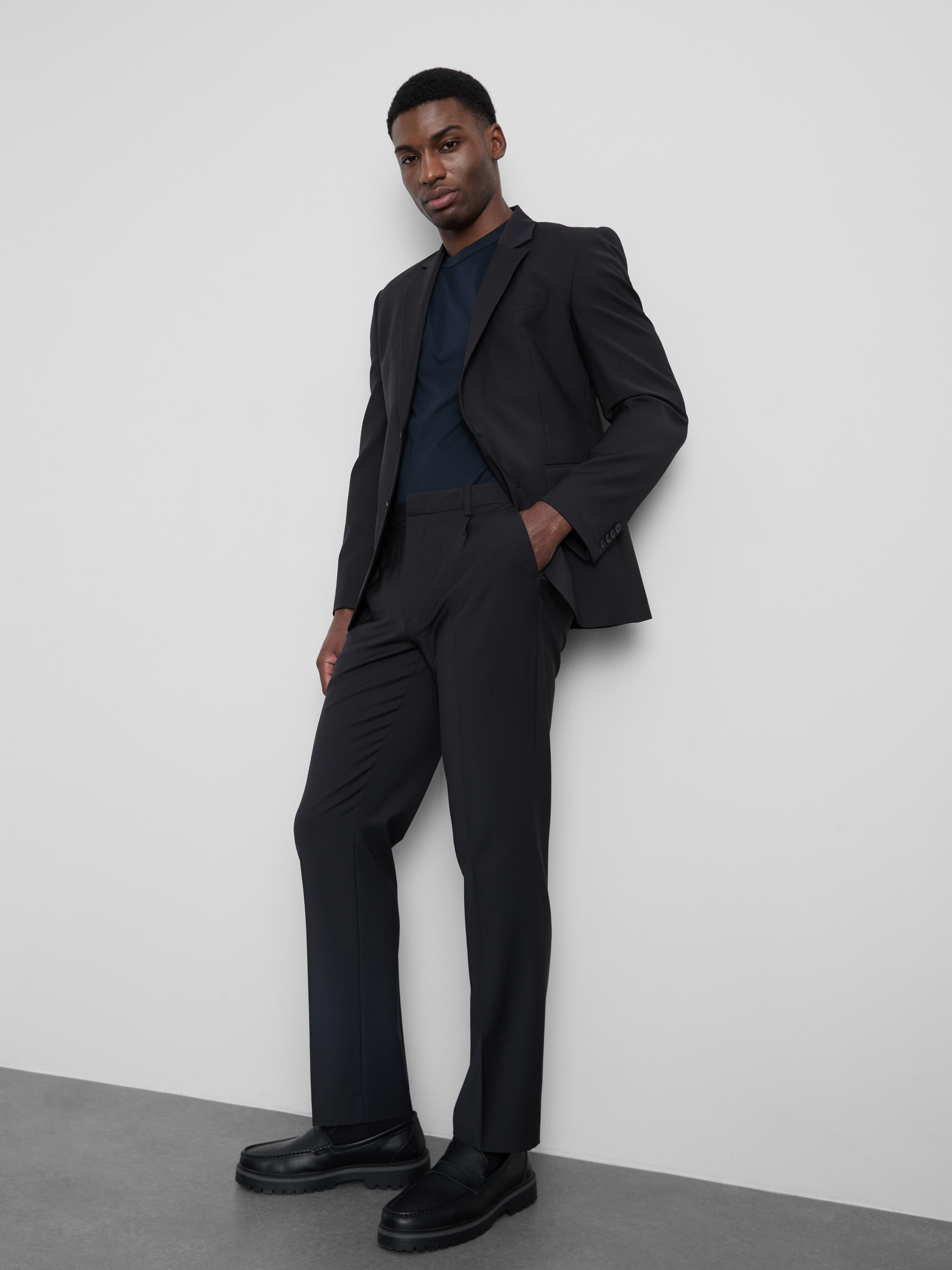 Regular Fit Classic Suit Pants - Black