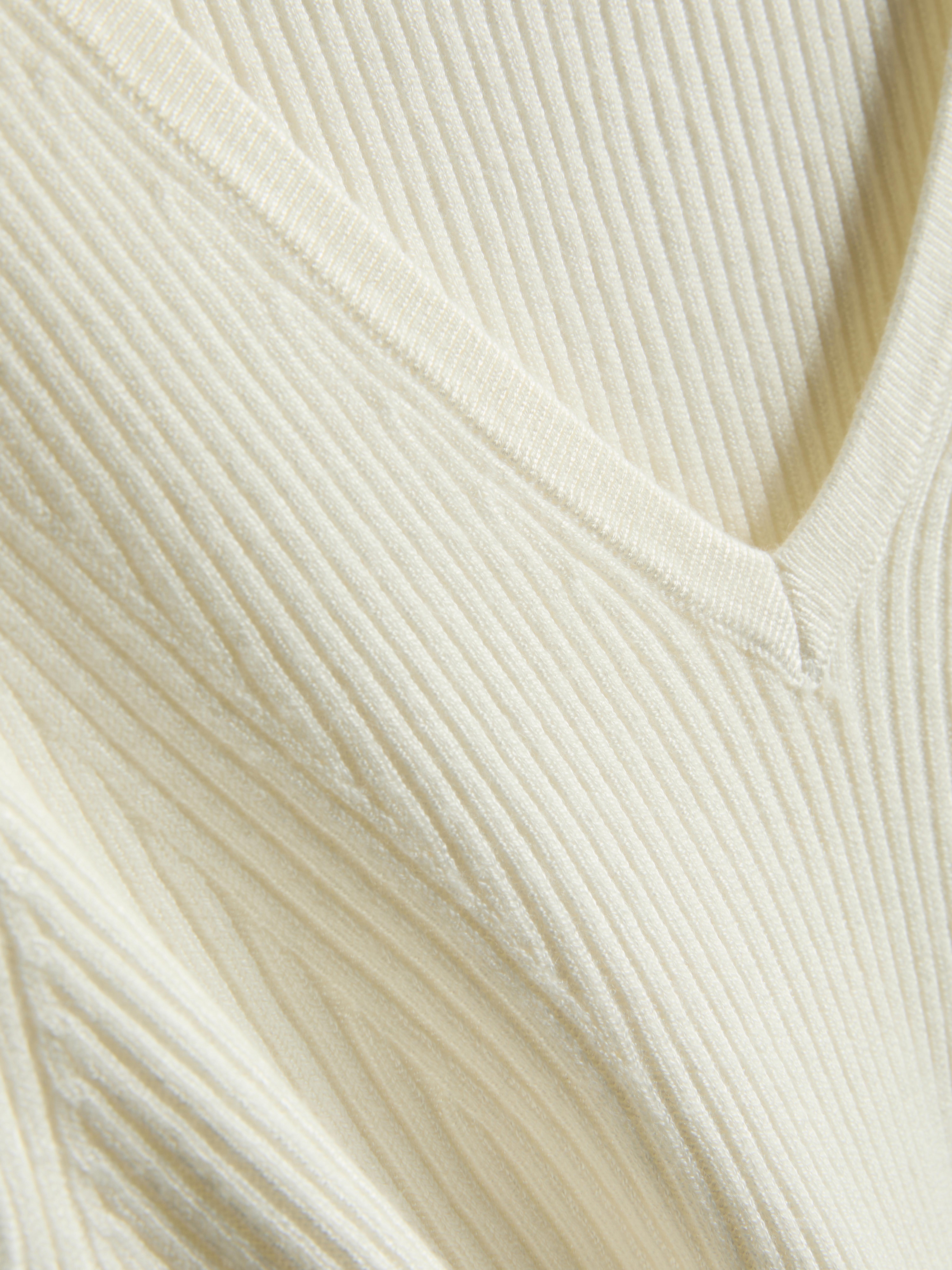 Ribbed V-Neck Sweater - Ivory