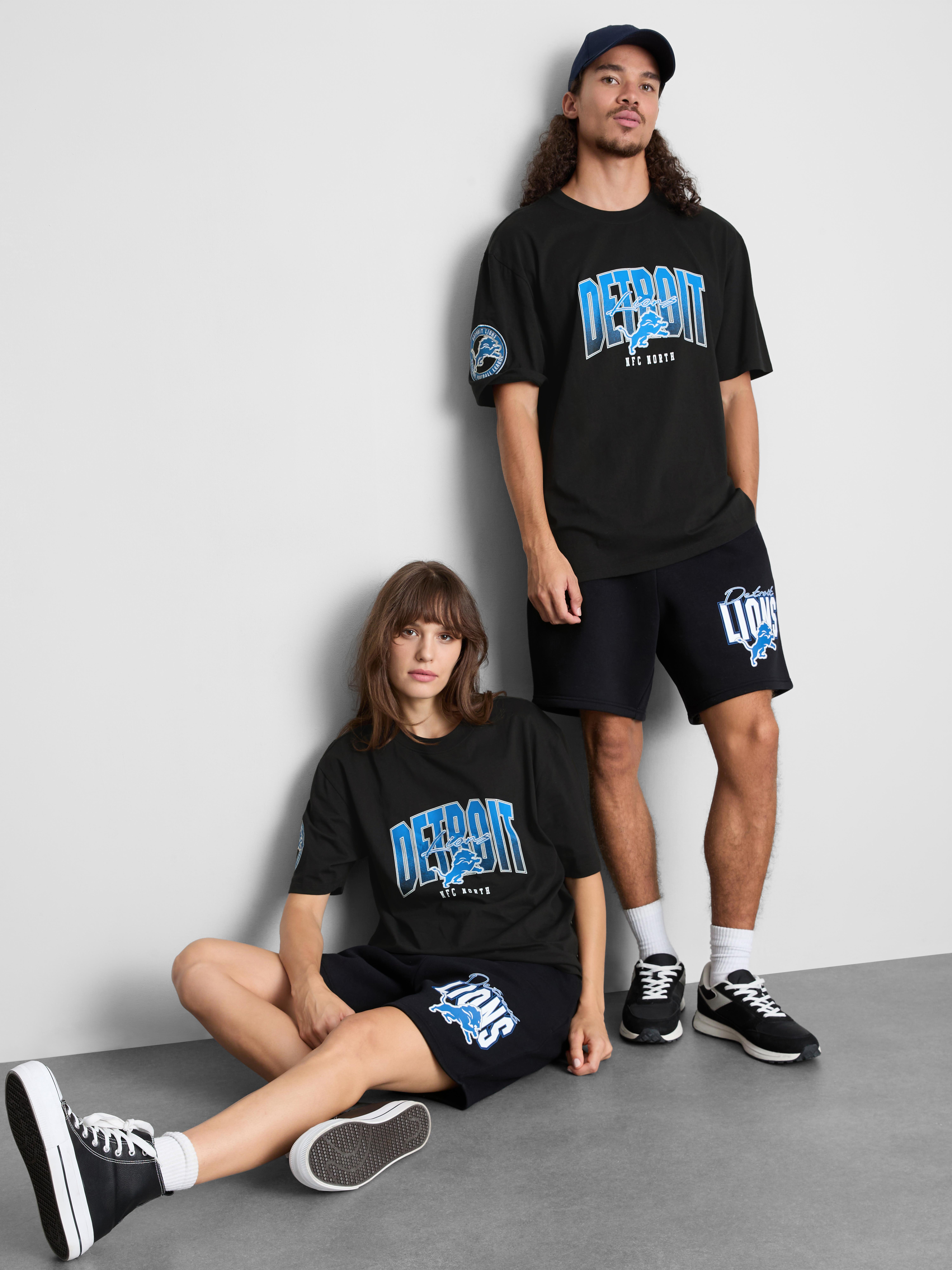 NFL Detroit Lions Pure Cotton T-Shirt - Black