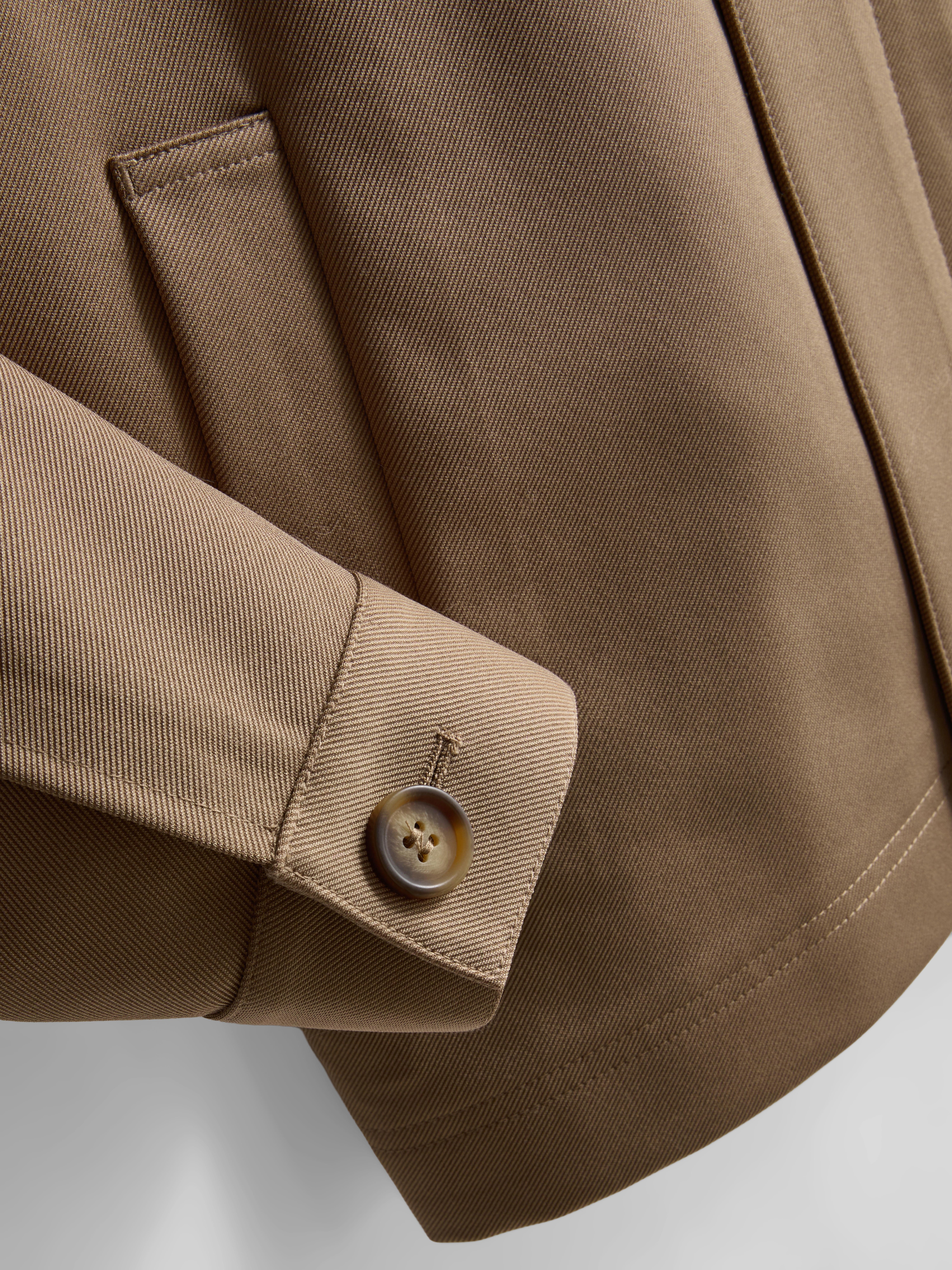 The Edit Regular Fit Collared Jacket - Stone