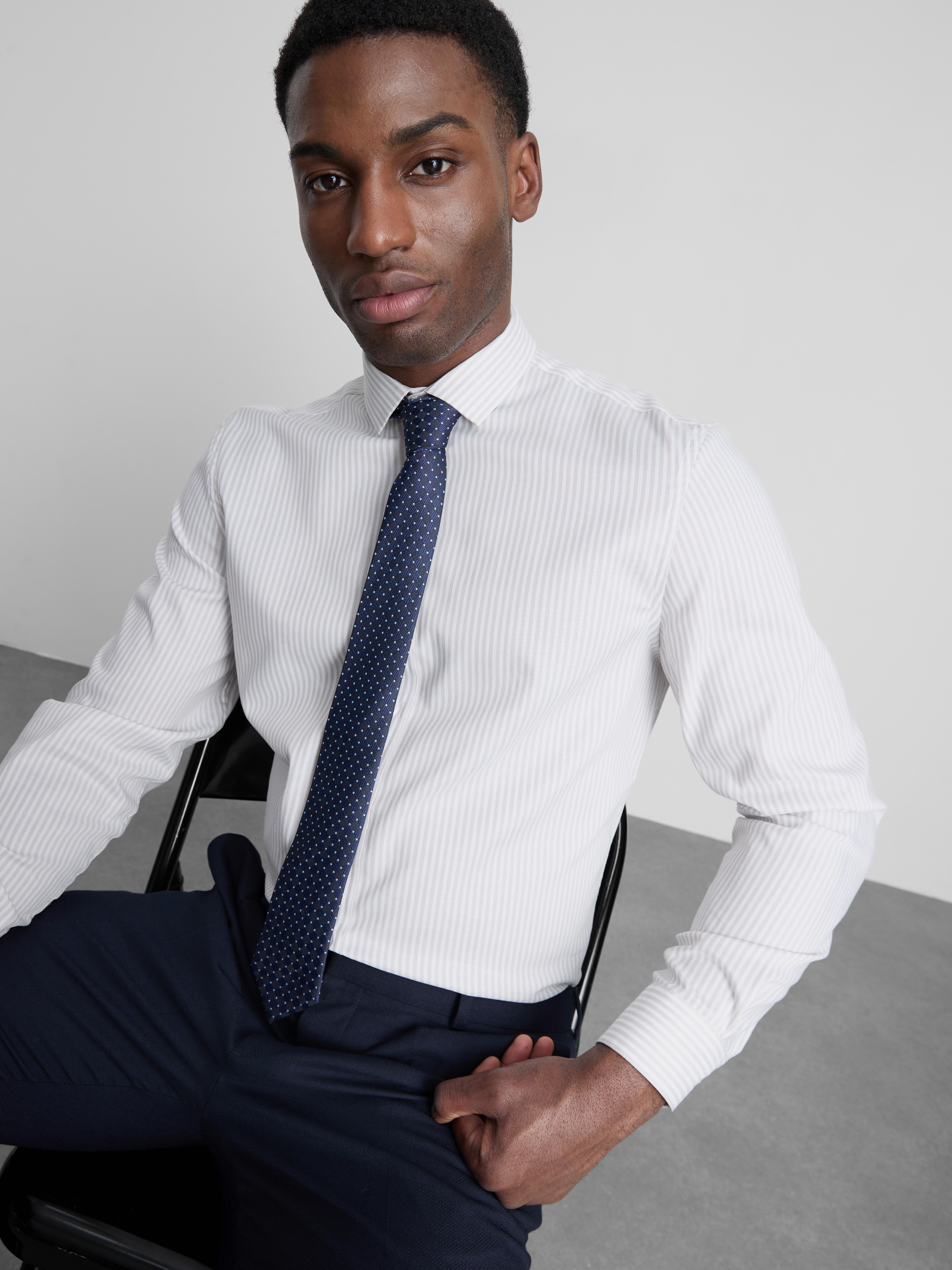 Stripe Formal Shirt - Beige