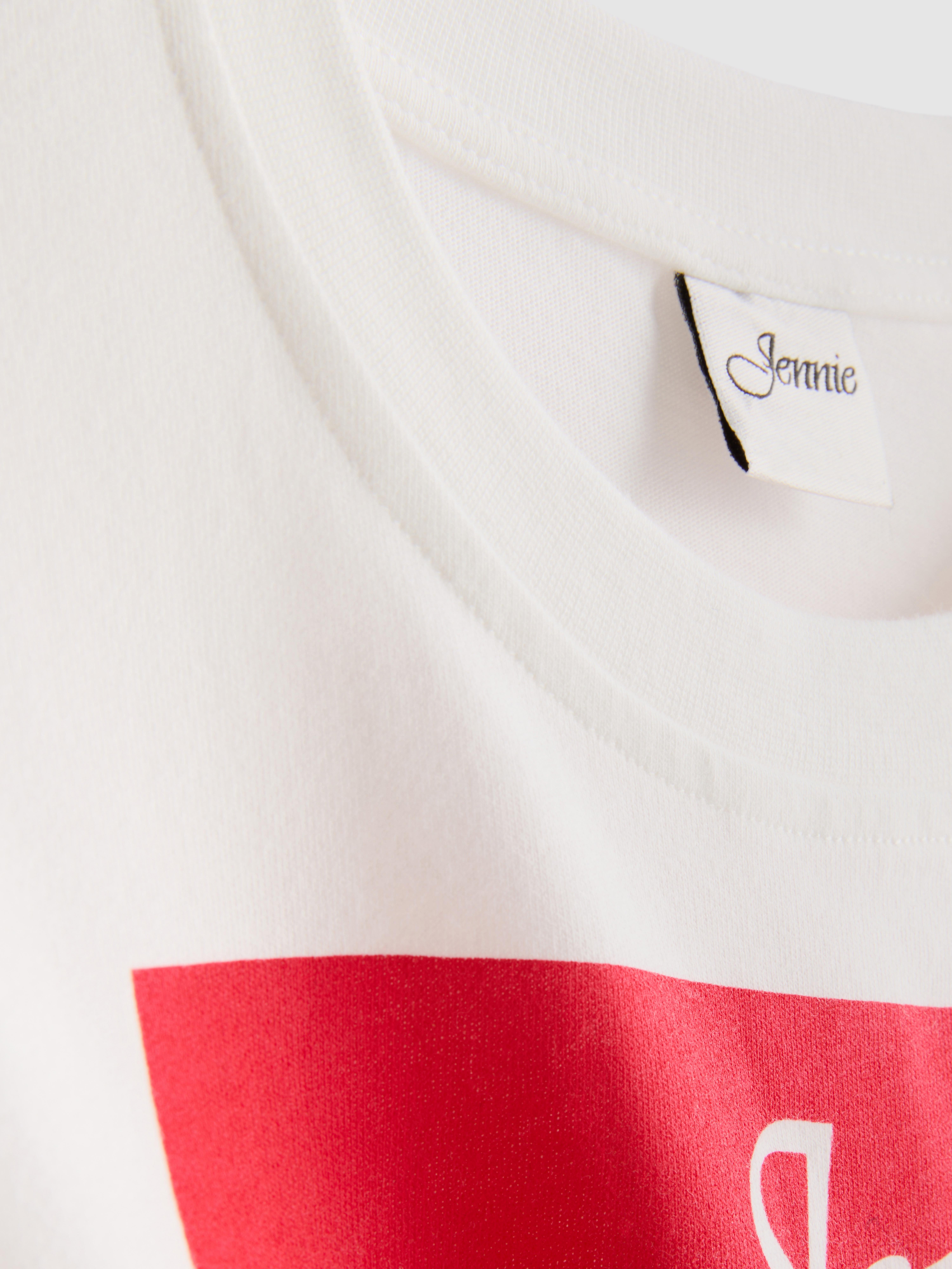 Jennie Cotton Graphic Tee - White