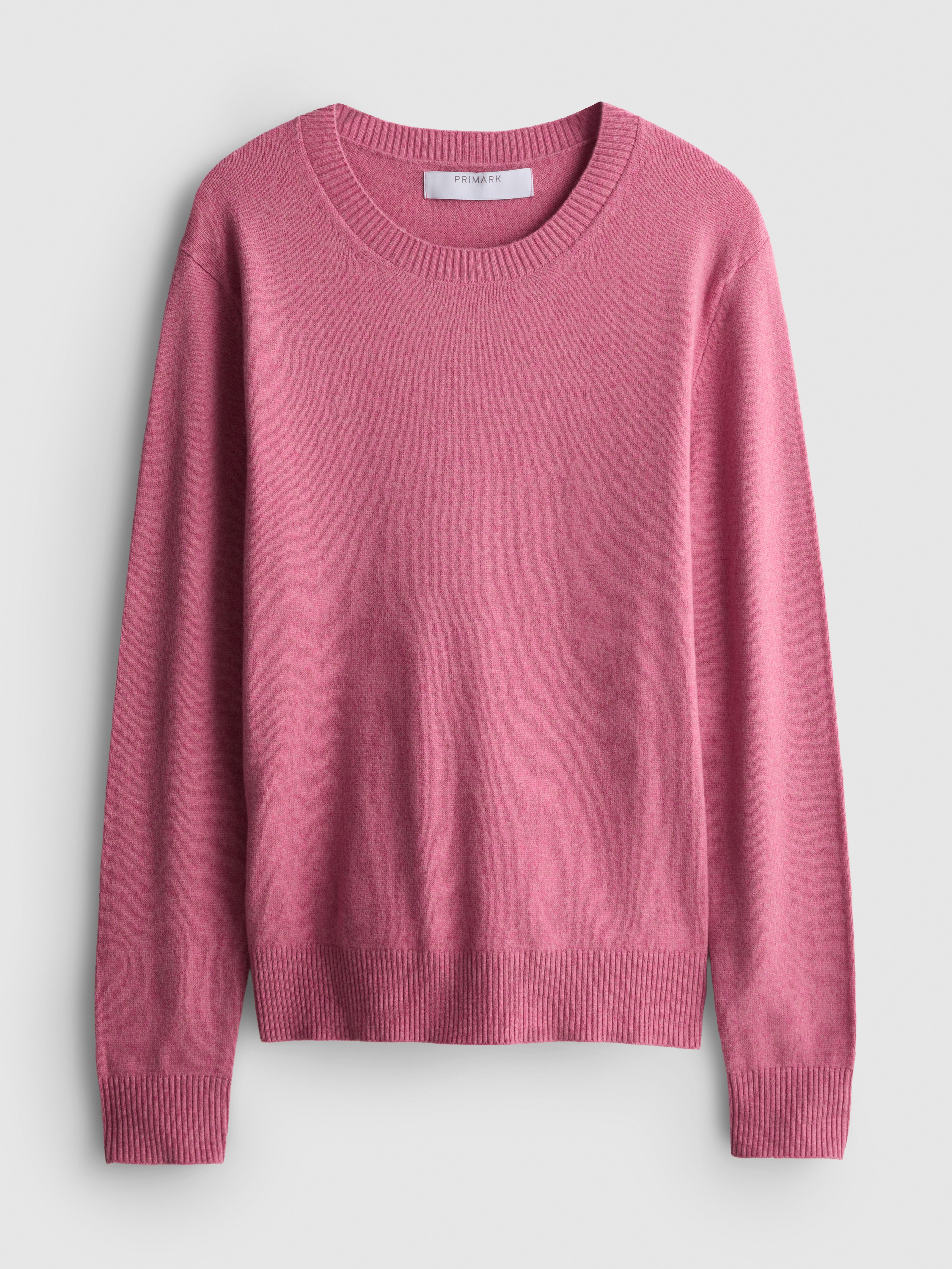 Soft Knitted Crew Neck Sweater - Pink