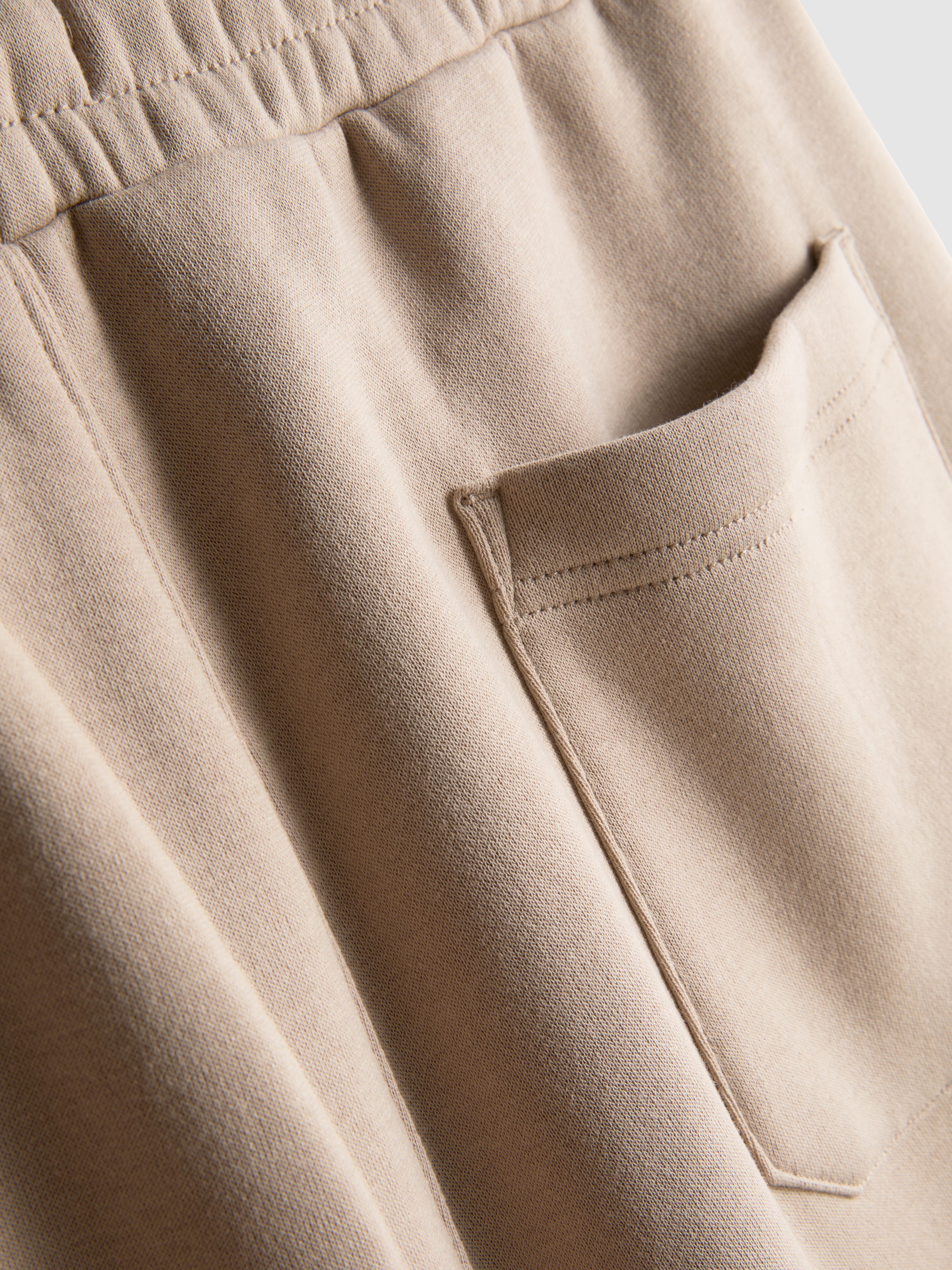 Drawstring Cuffed Joggers - Stone