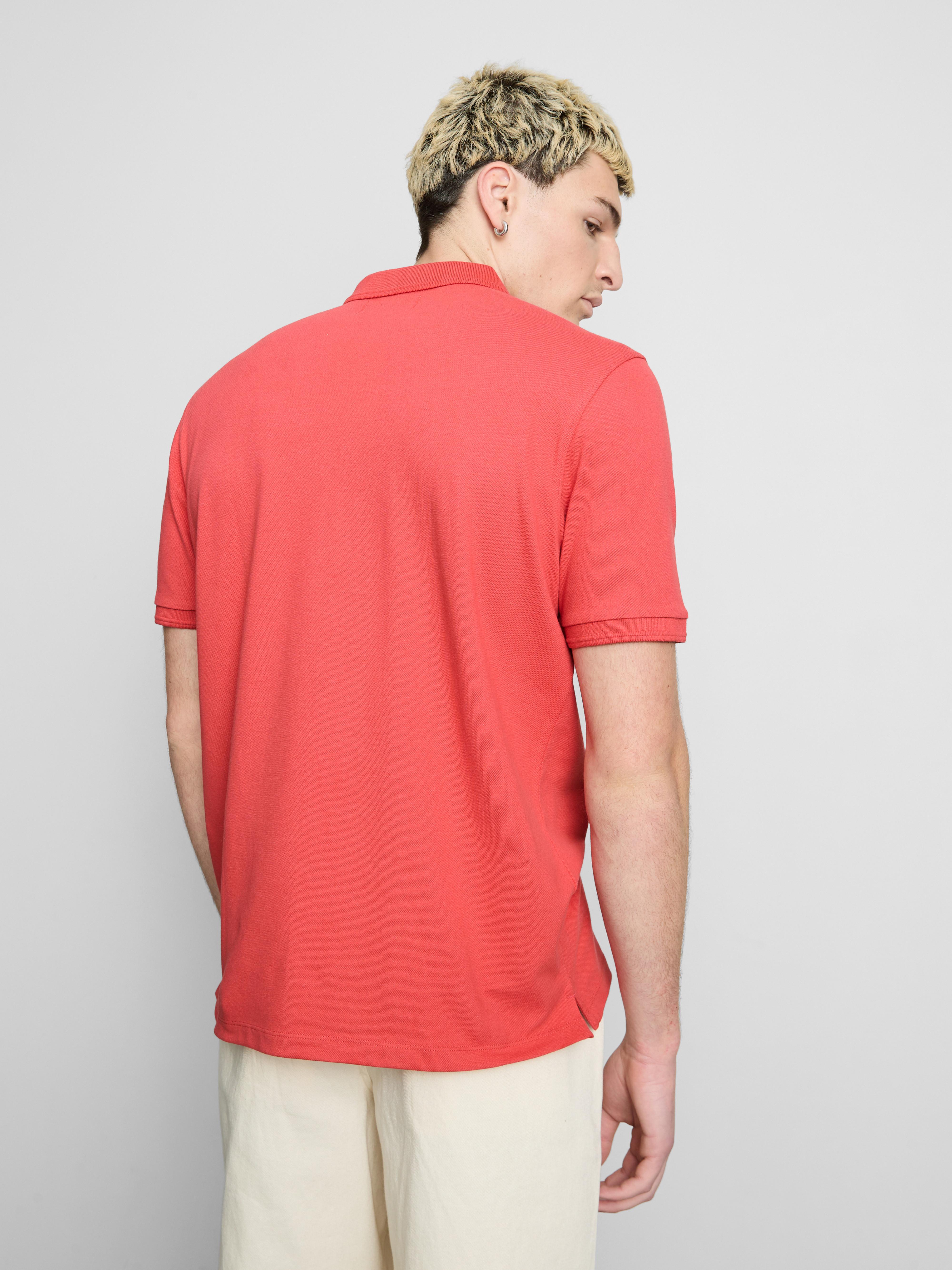 Short-Sleeve Polo Shirt - Coral