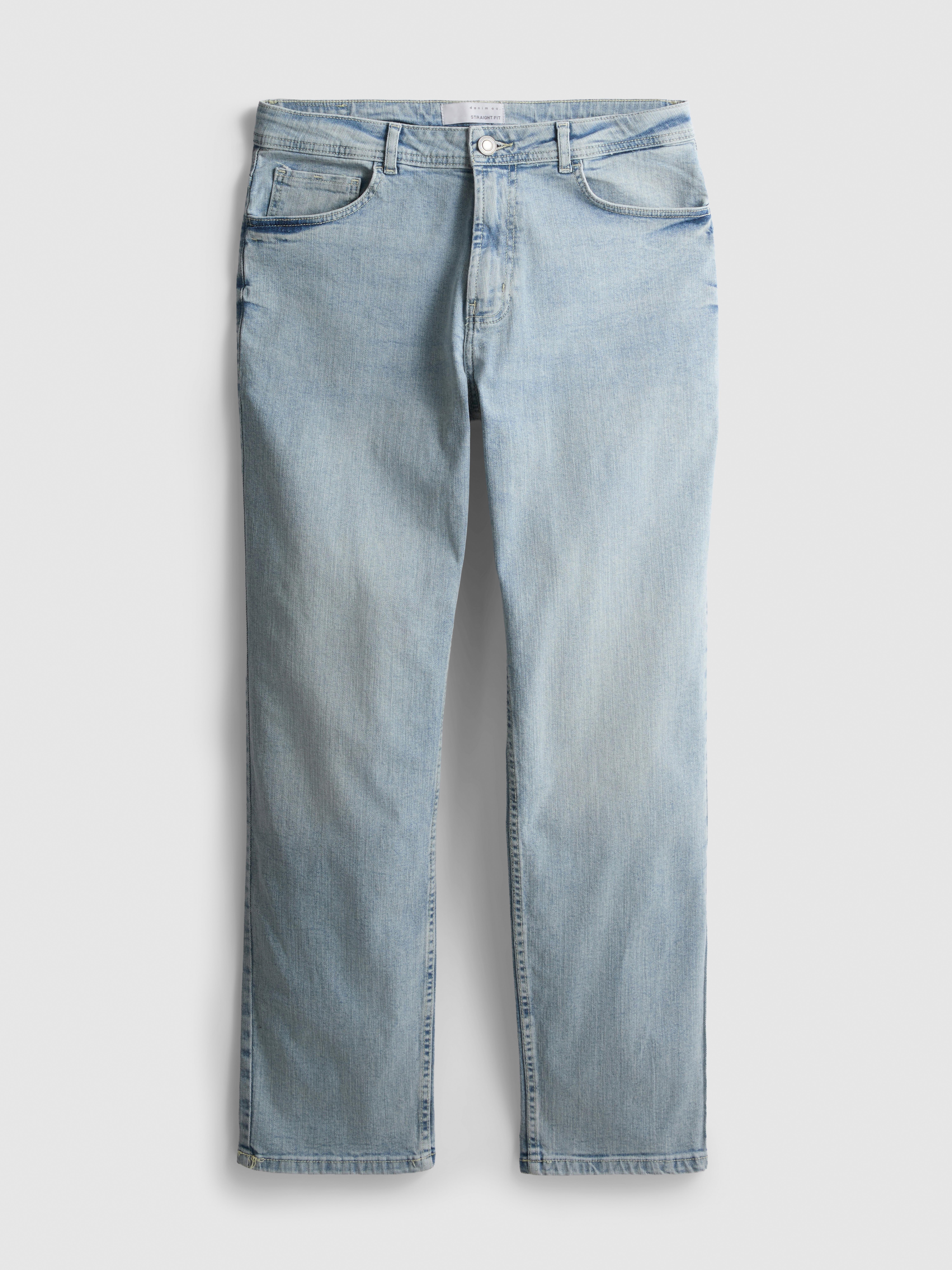 Stretch Straight Leg Jeans - Light Blue