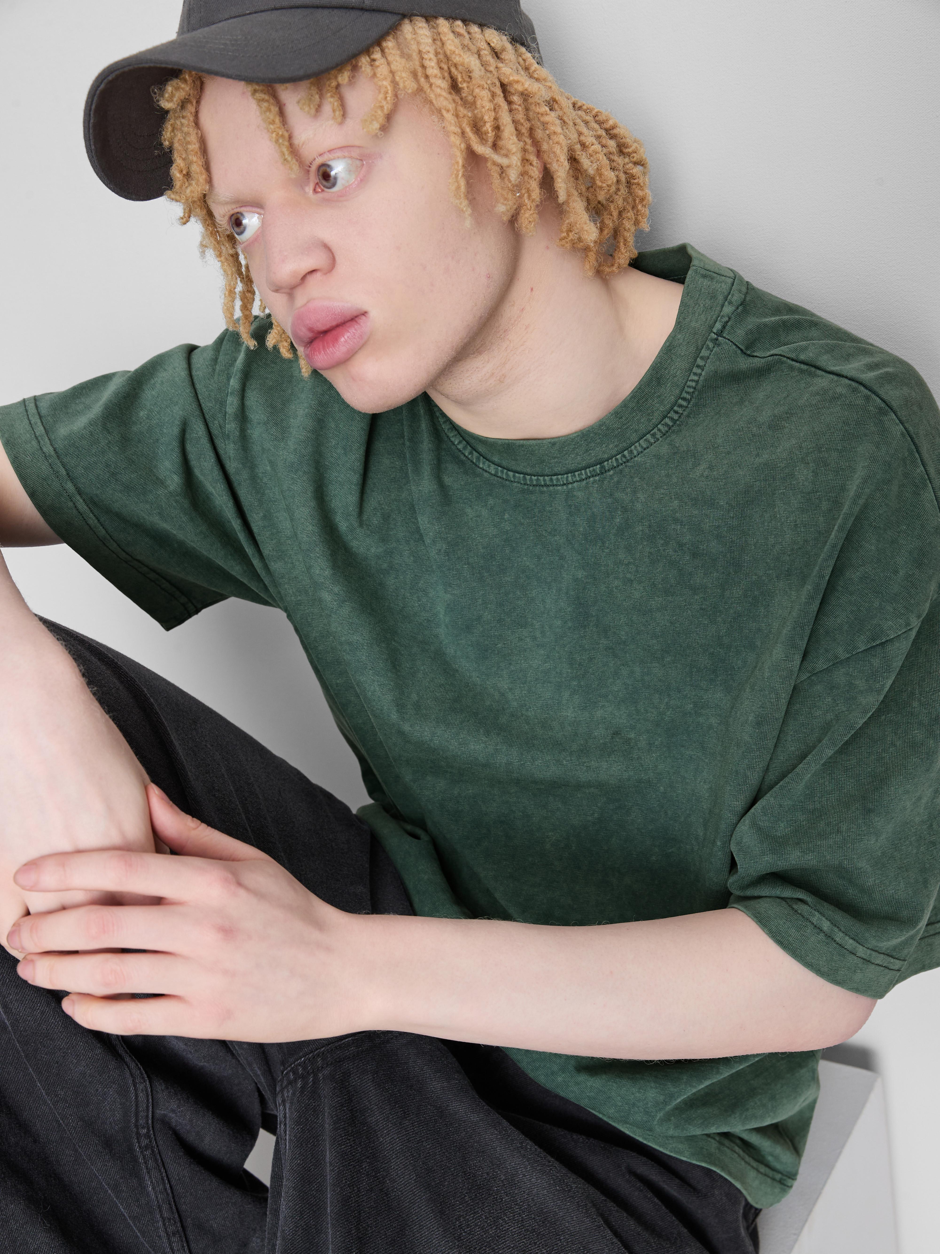Short Sleeved Washed T-Shirt - Green