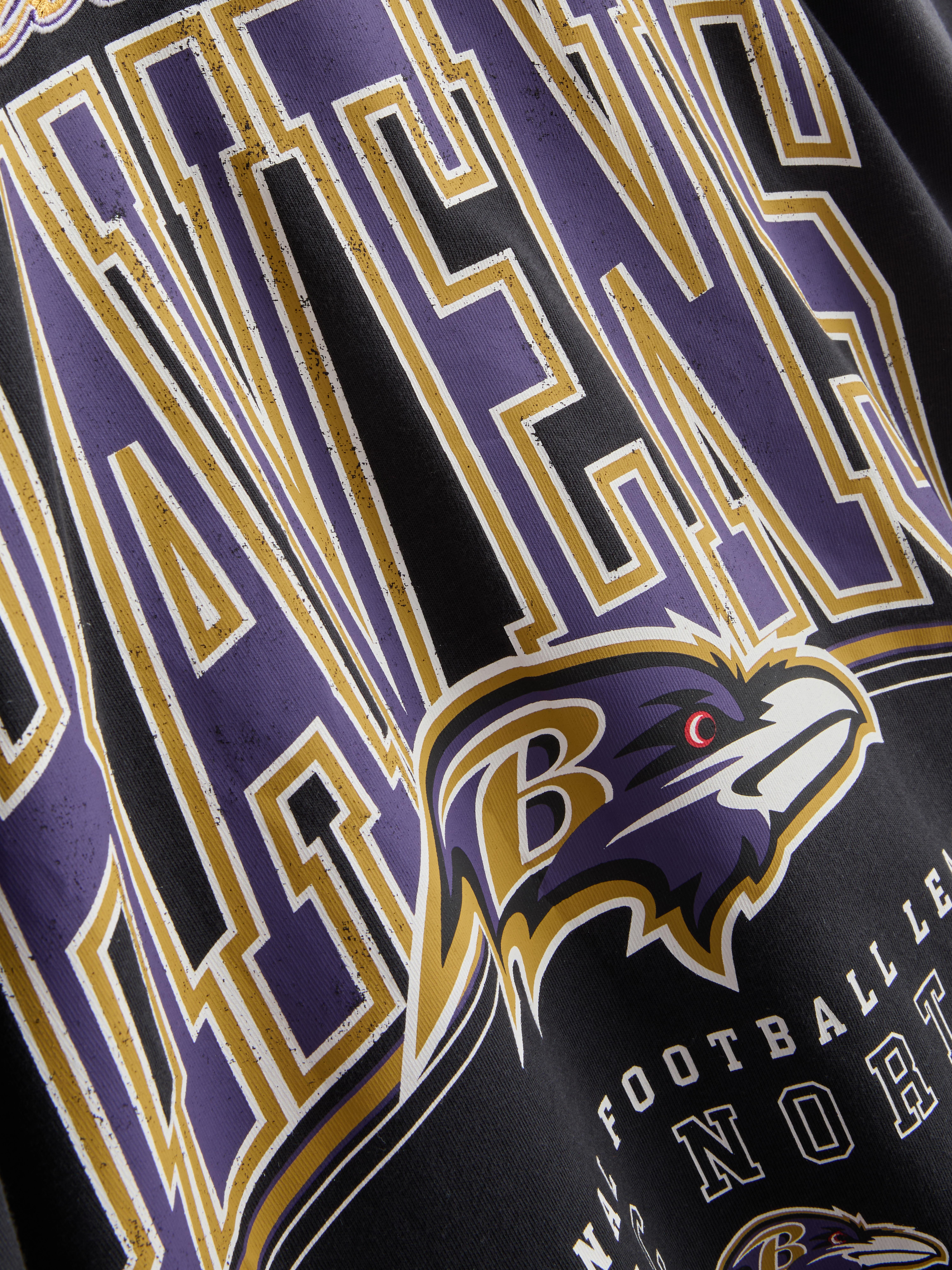 NFL Baltimore Ravens Pure Cotton Graphic T-Shirt - Black