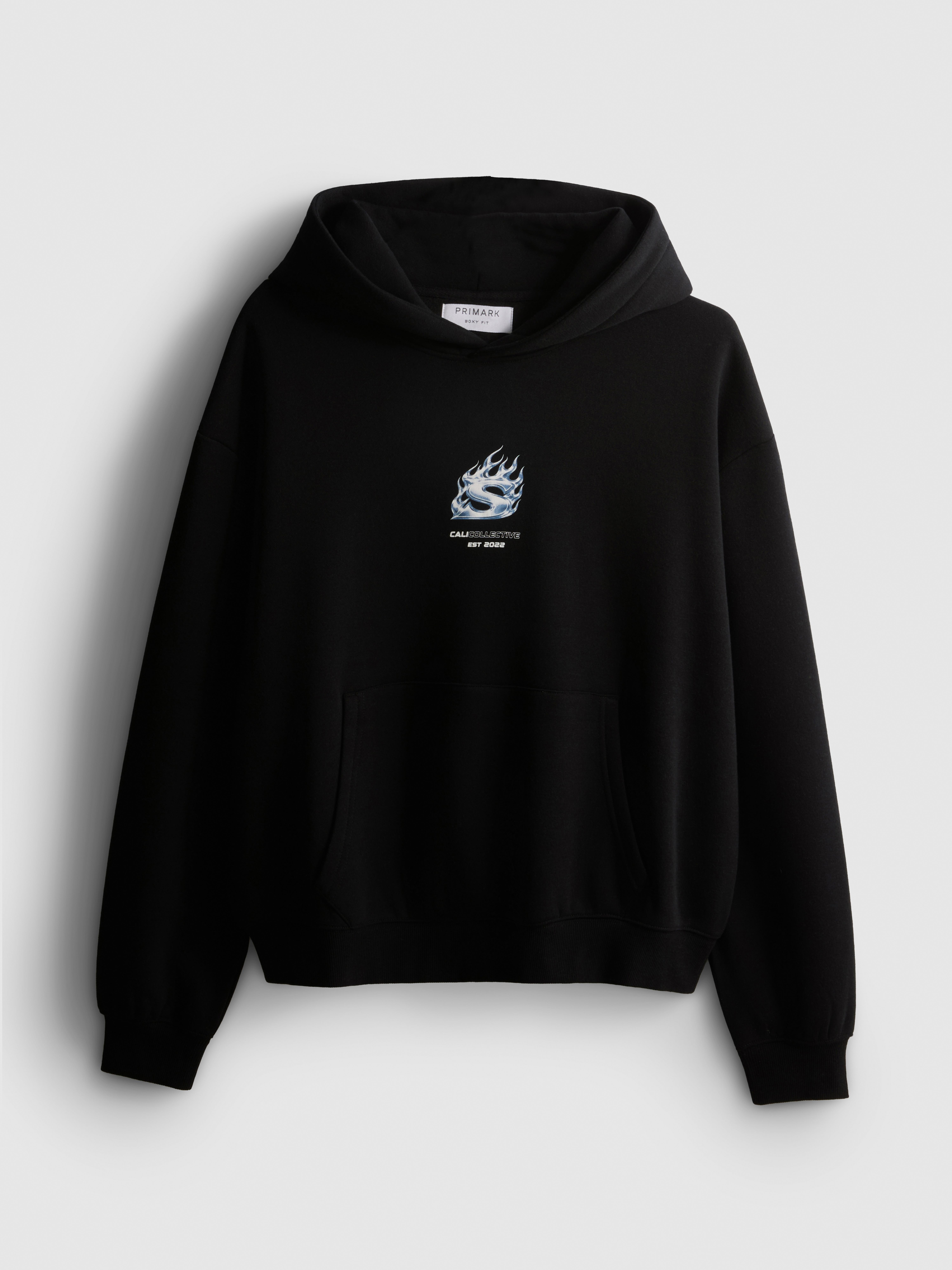 Cali Collective Cotton-Blend Graphic Hoodie - Black