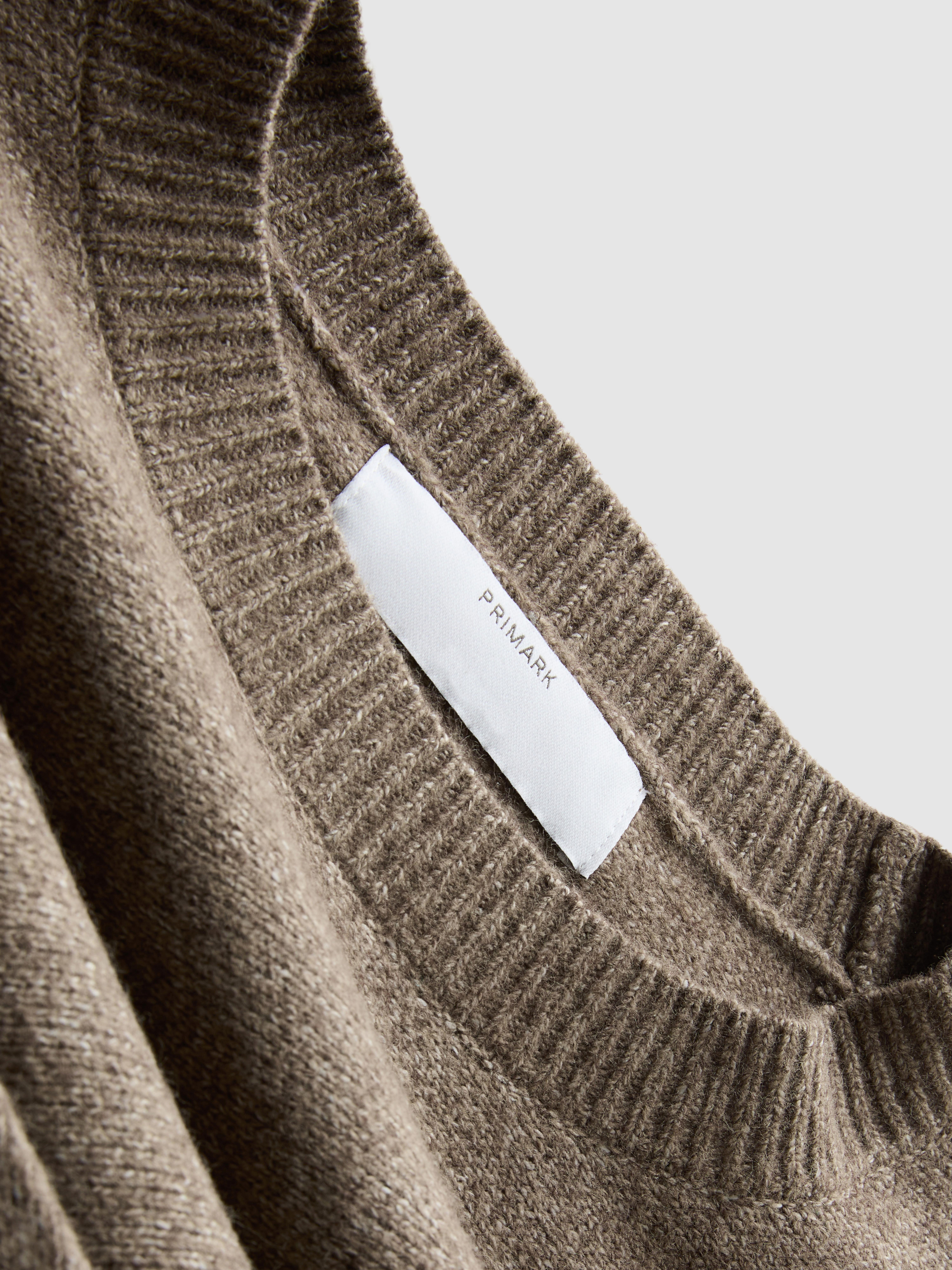 Oversized Knitted Cocoon Sweater - Taupe