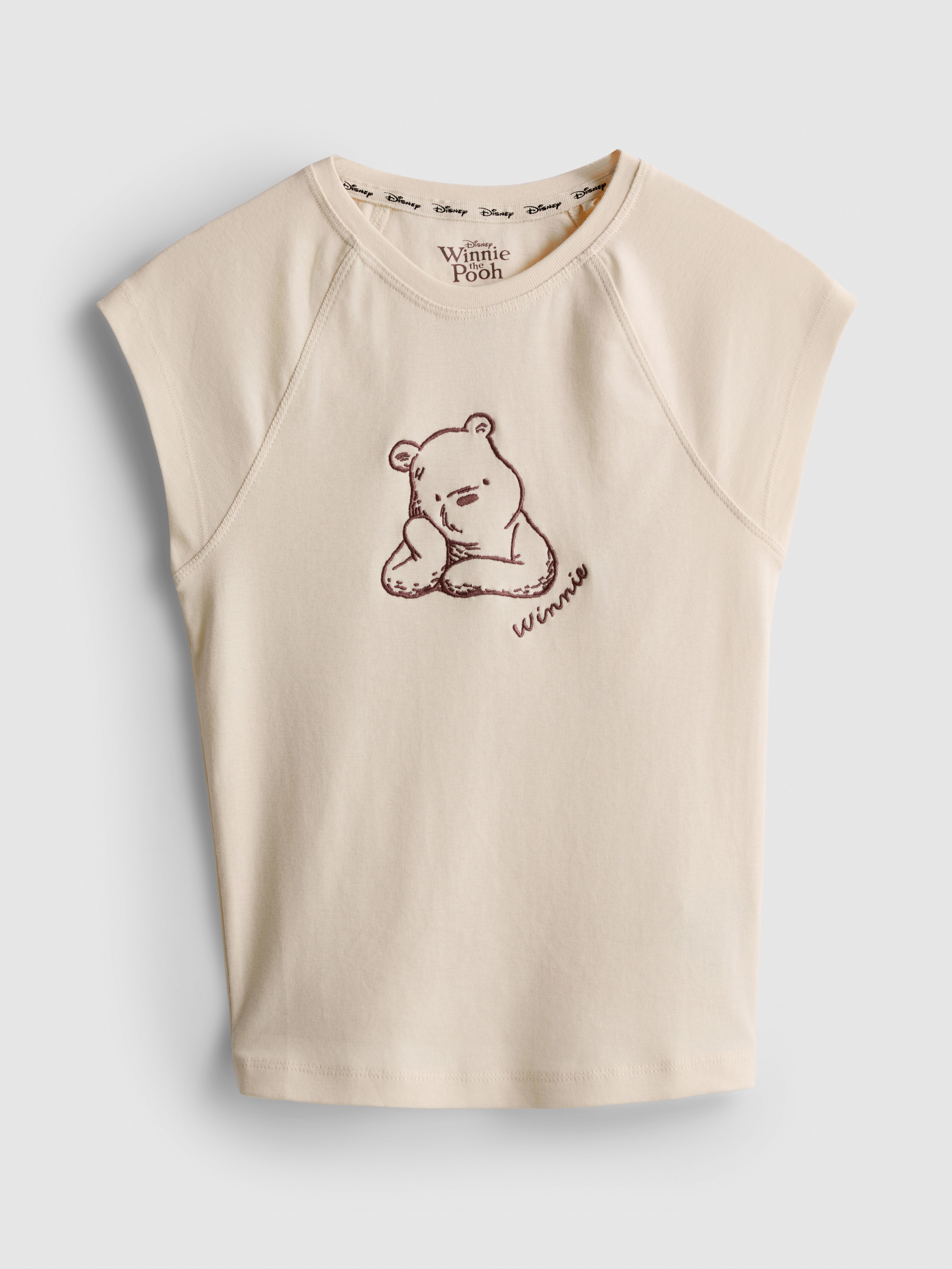 Disney's Winnie the Pooh Embroidered Baby Tee - Ivory
