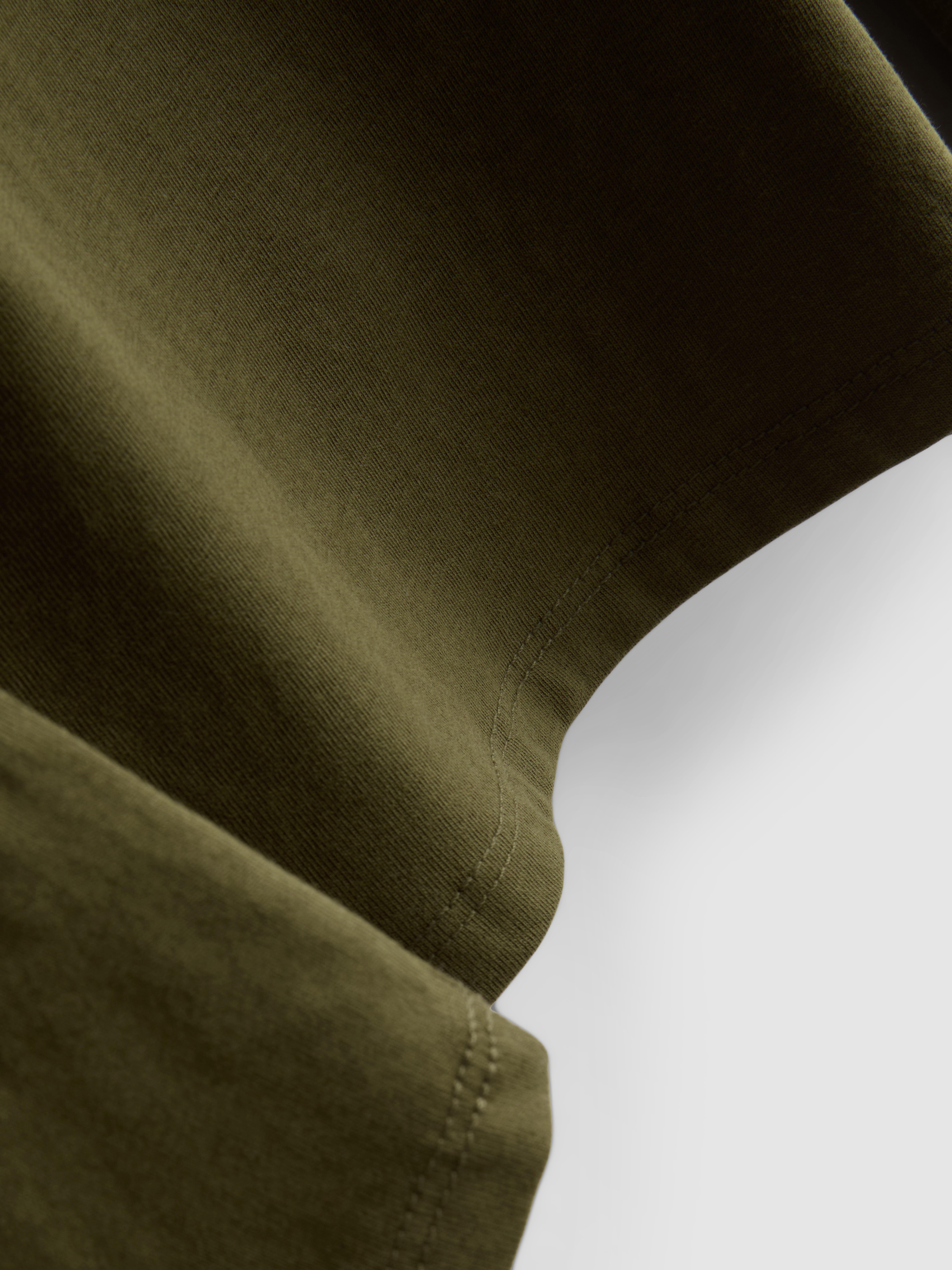 Cotton-Rich Stretch Long-Sleeve Crewneck Top - Olive
