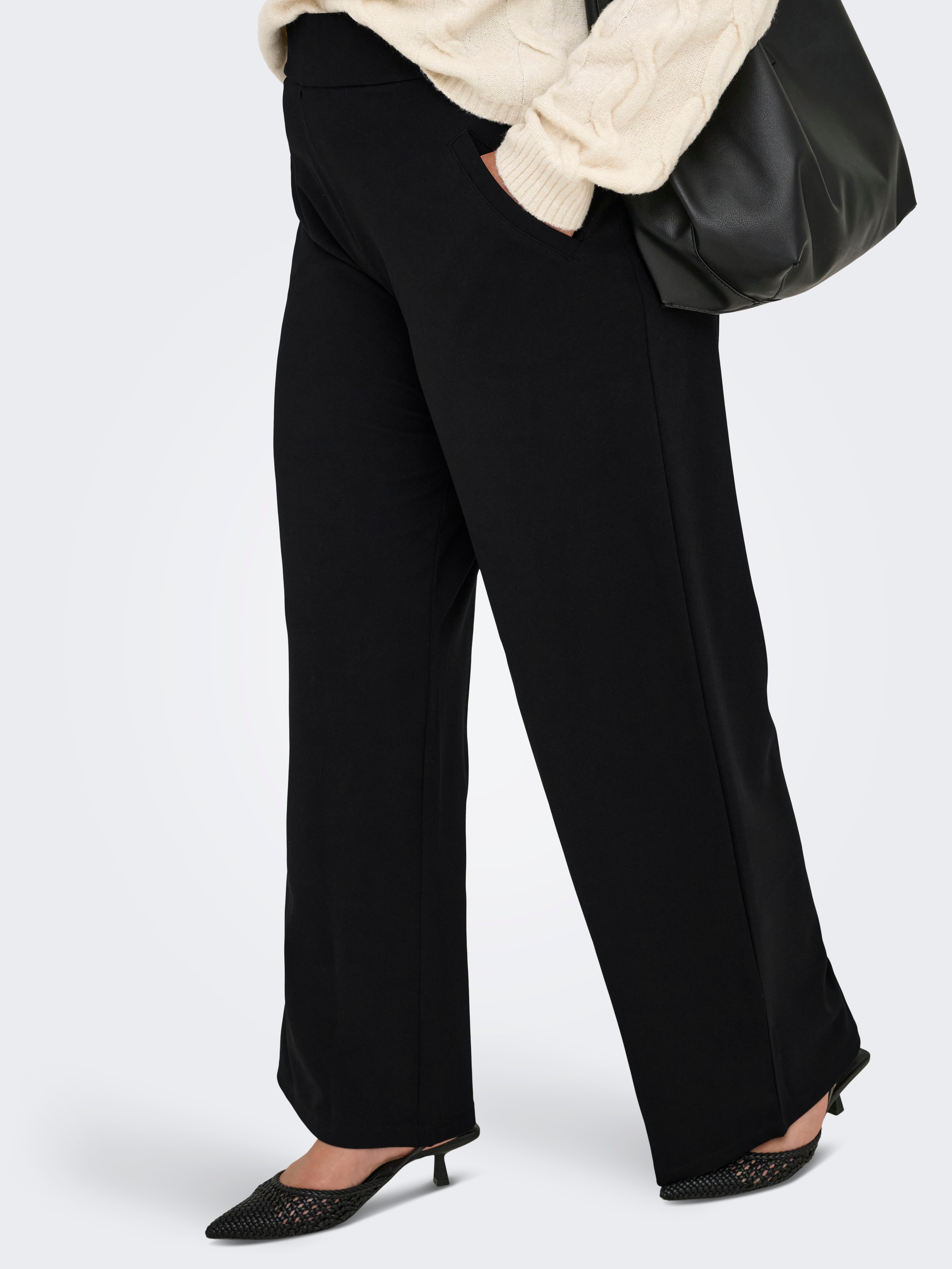 CARSANIA Regular Fit Wide-leg trousers Black