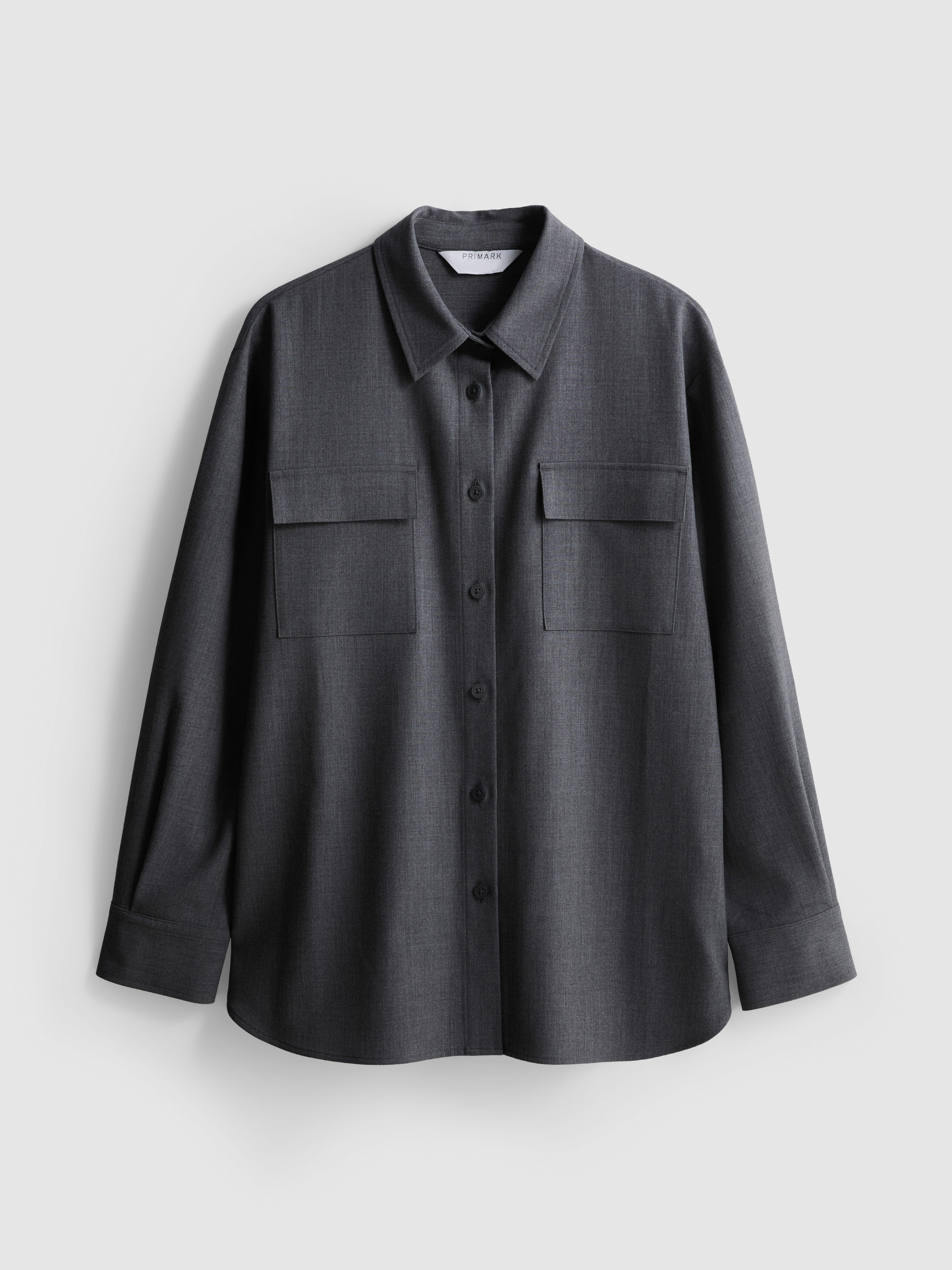 Paula Echevarría Relaxed Utility Shirt - Gray Heather