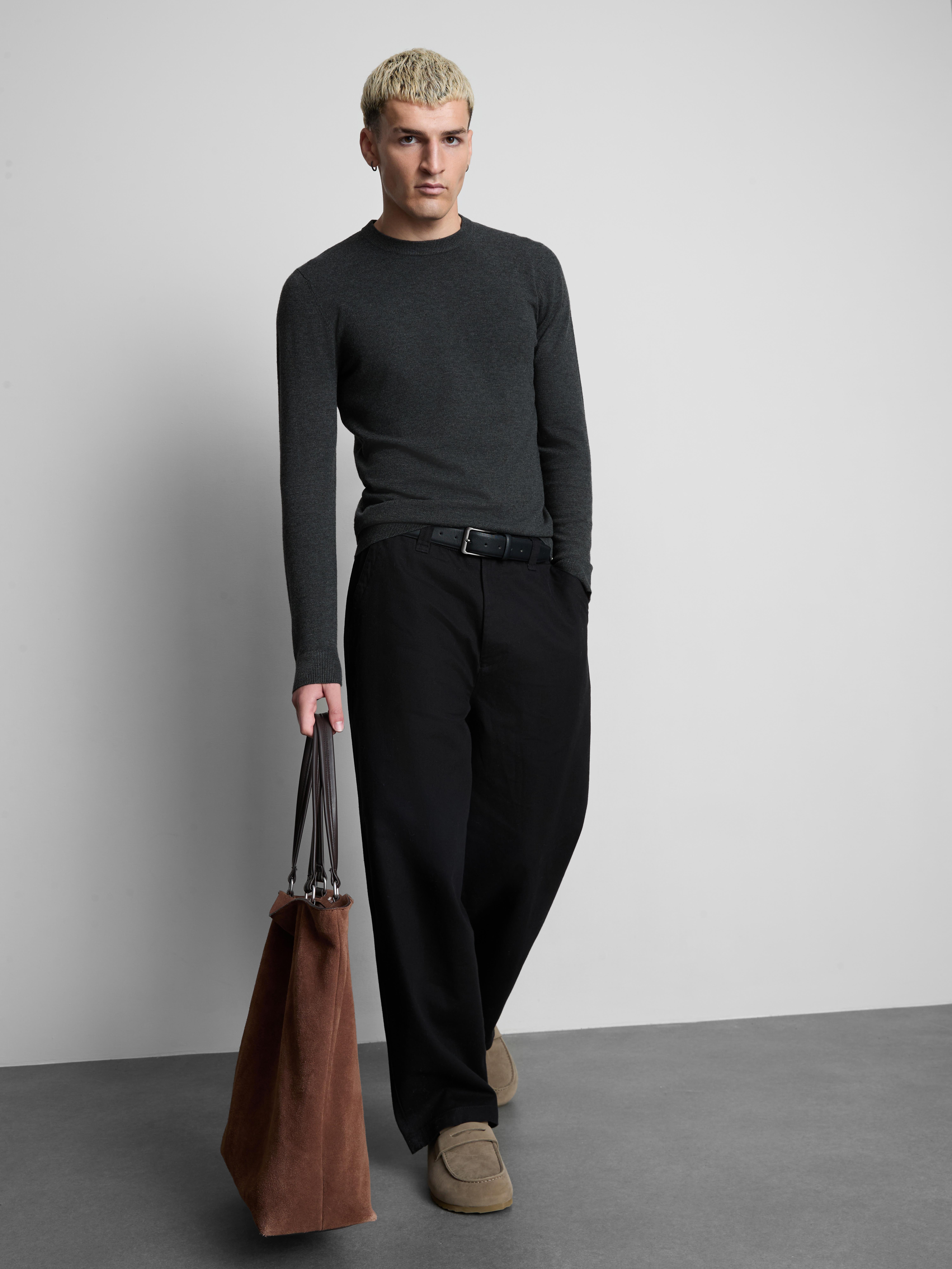 Crew Neck Sweater - Charcoal