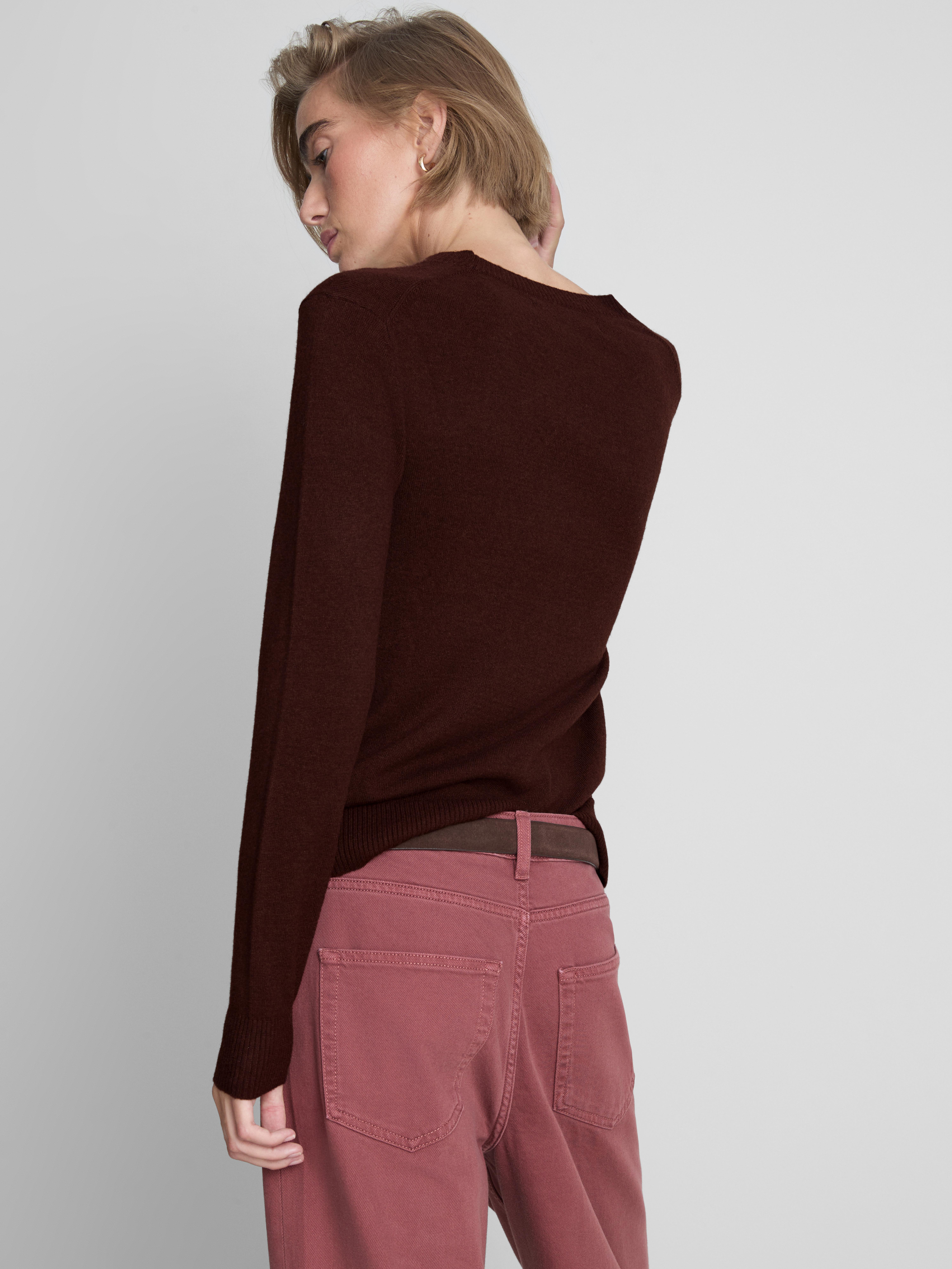 Soft Knitted Crew Neck Sweater - Chocolate
