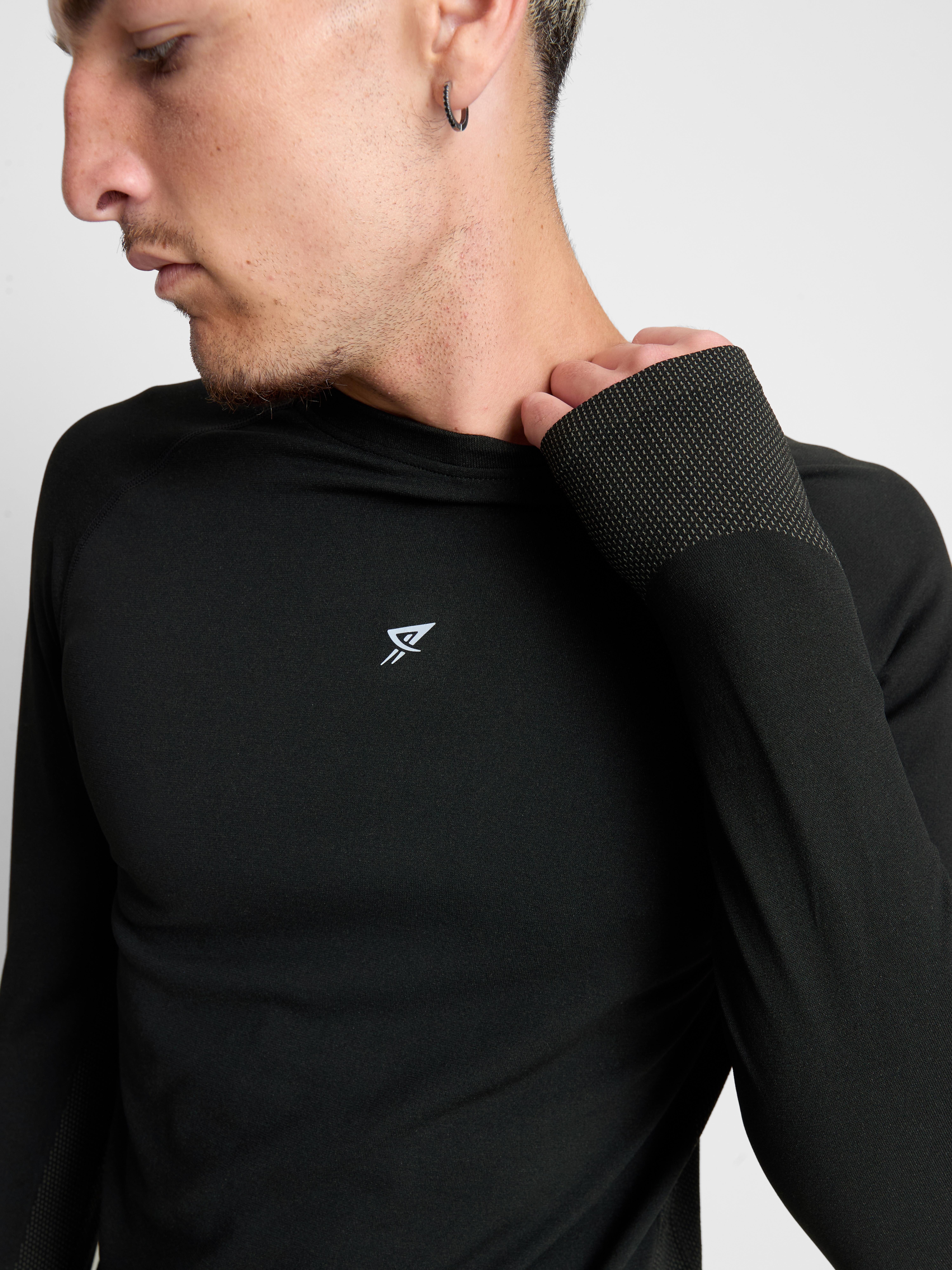 Long Sleeve Gym T-Shirt - Black