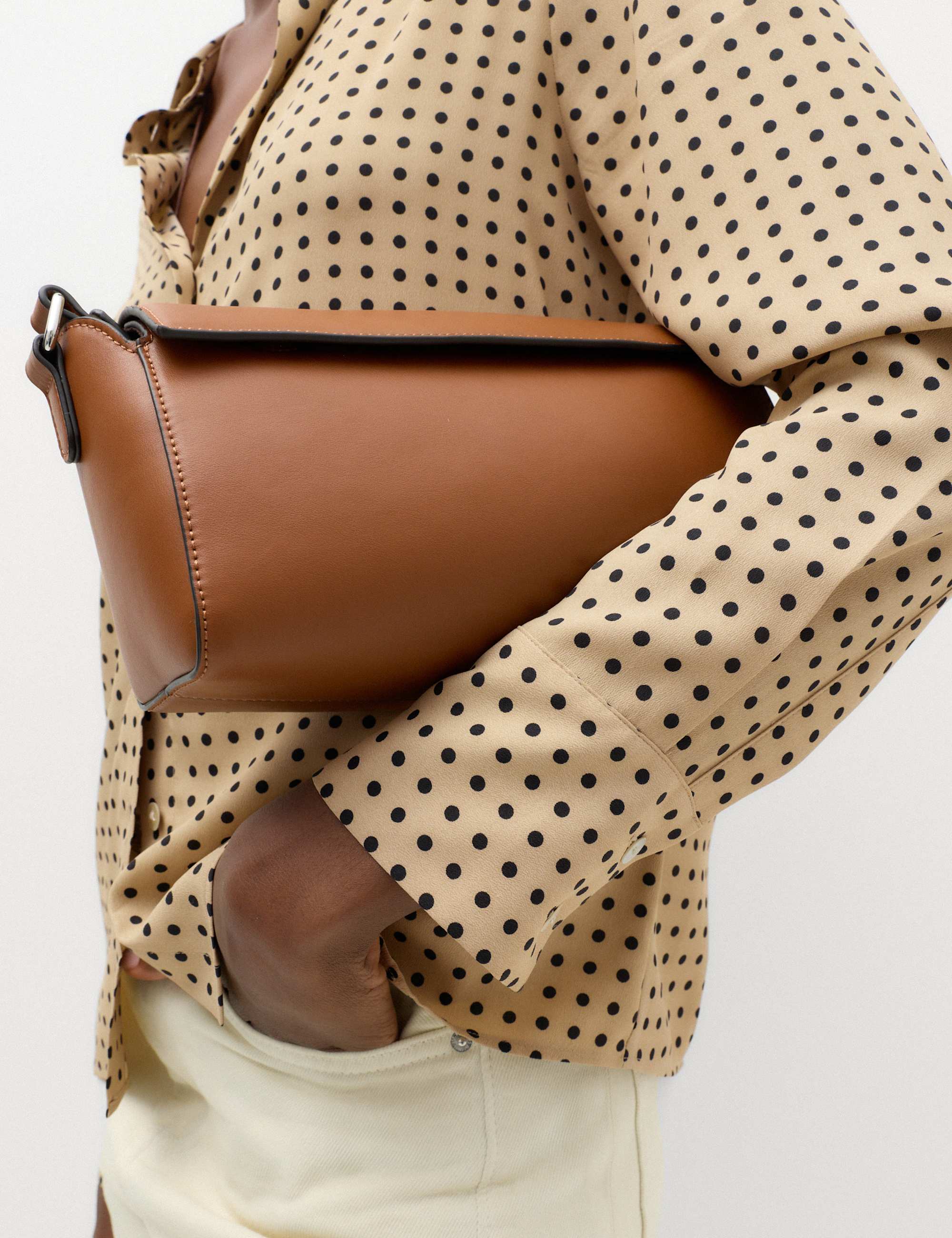 Polka Dot Collared Button Through Shirt