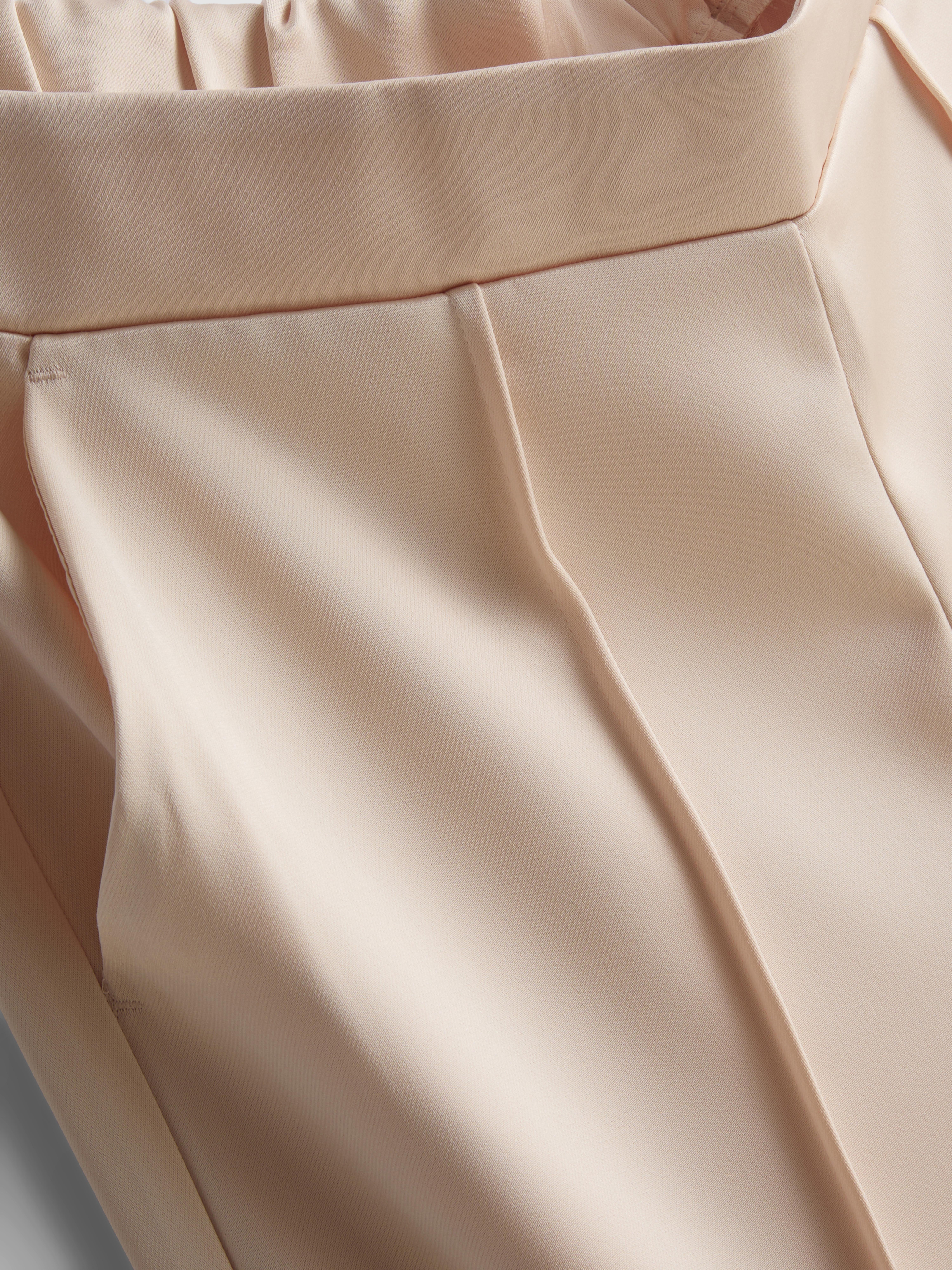 The Edit Satin Straight Leg Pants - Oyster