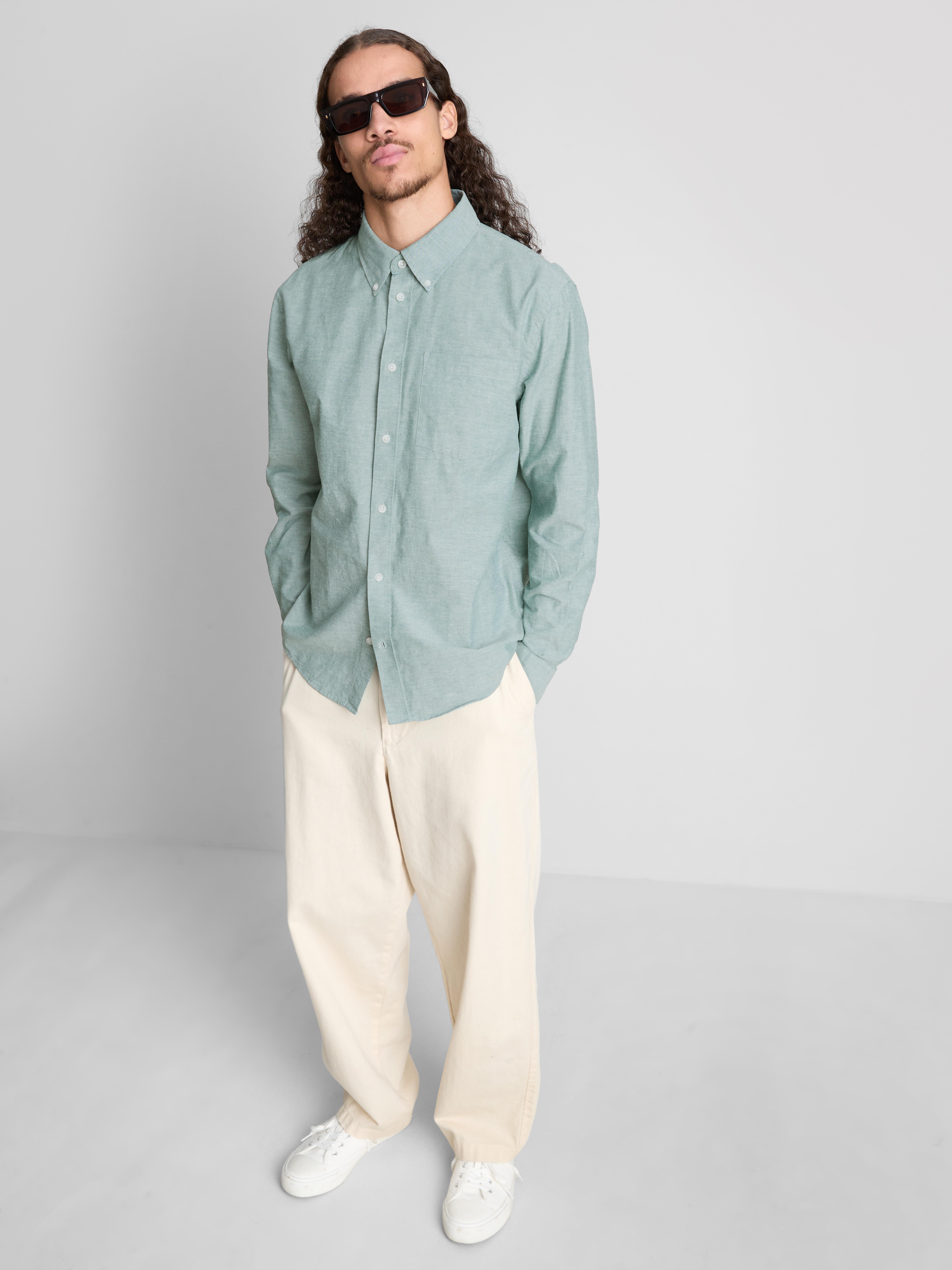 Pure Cotton Regular Fit Oxford Shirt - Green