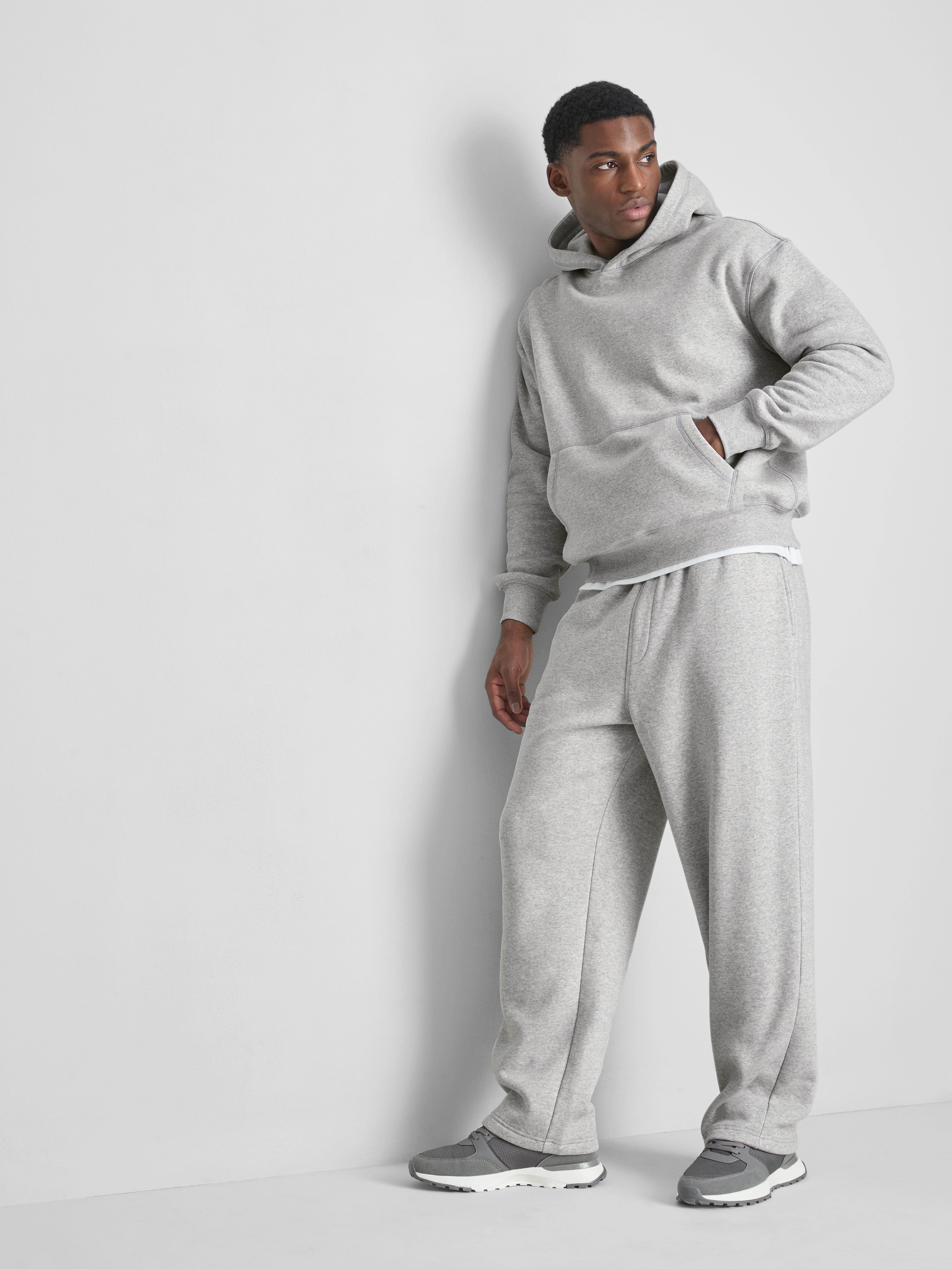 Cotton Rich Straight Leg Sweatpants - Gray