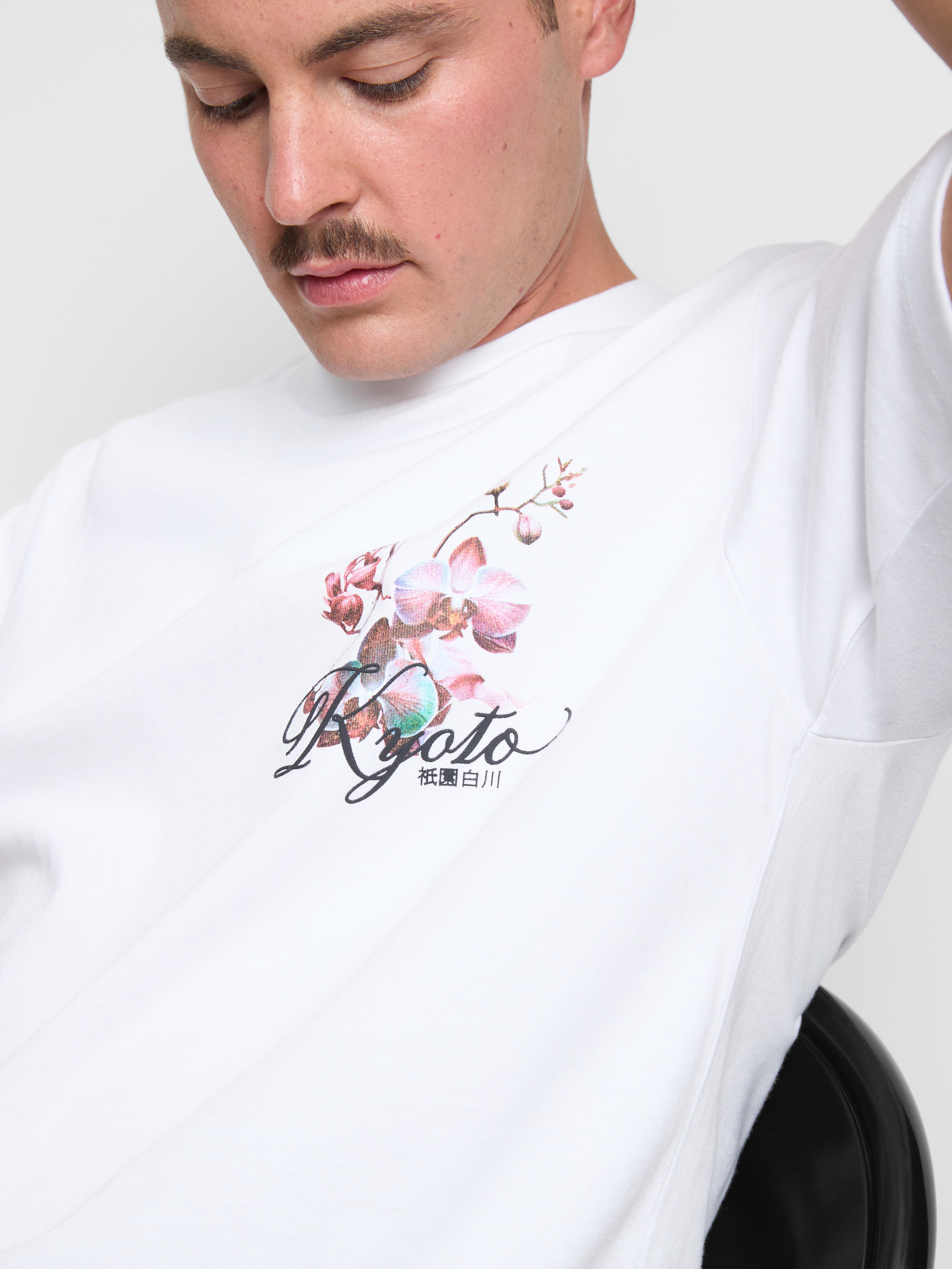 Kyoto Pure Cotton Graphic T-Shirt - White
