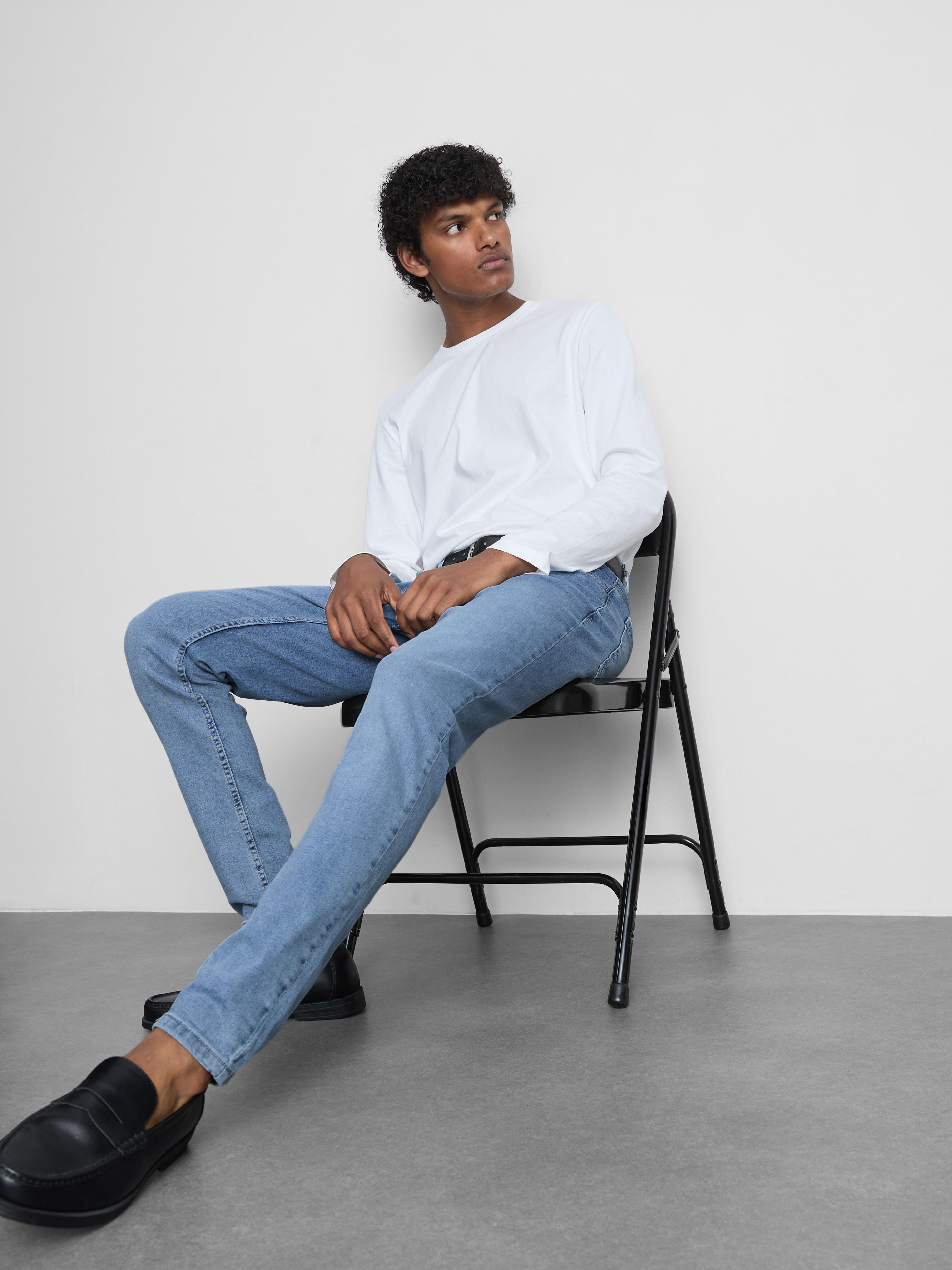 Mid-Rise Skinny Jeans - Bright Blue