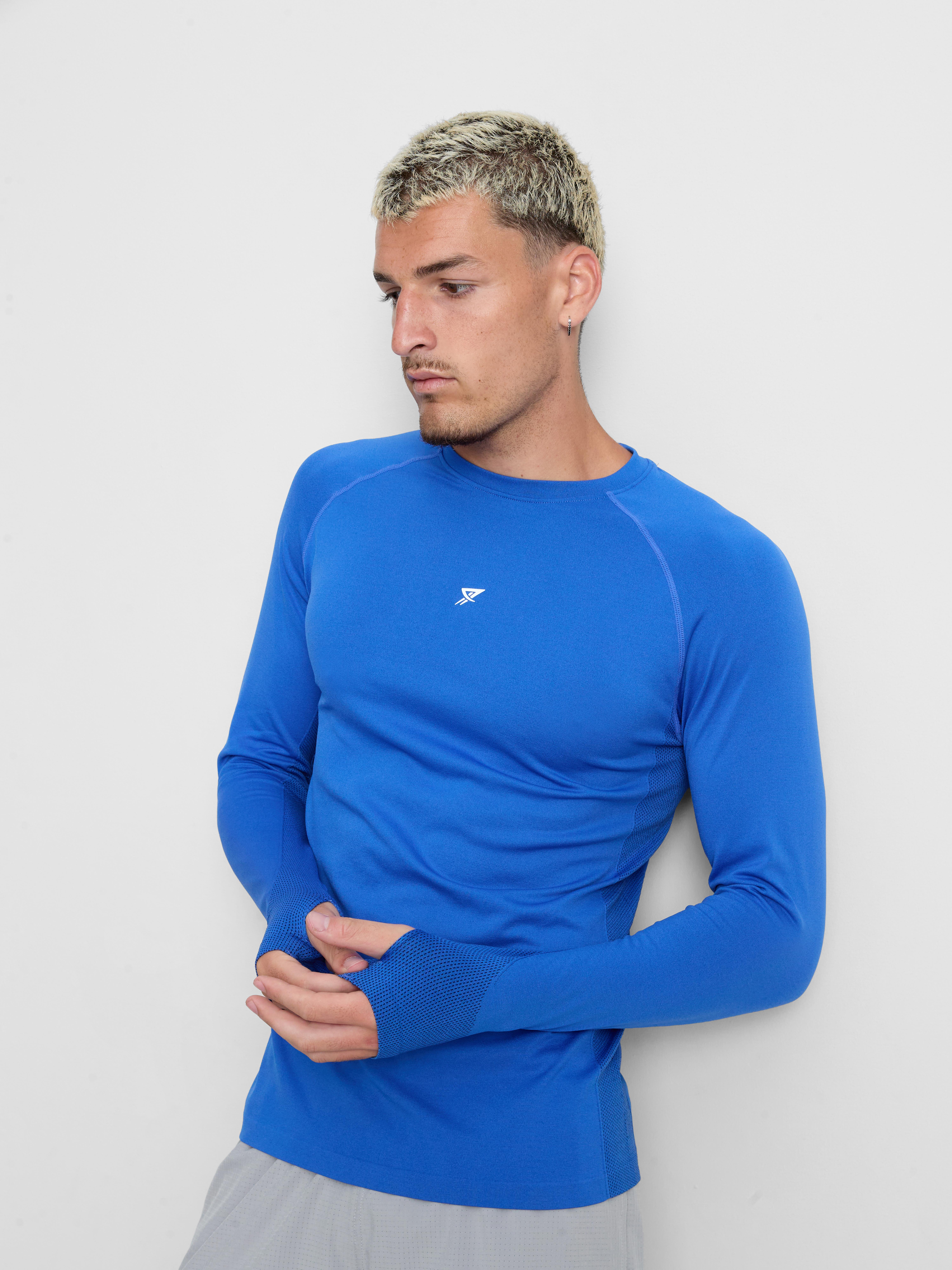 Active Seamless Long-Sleeve T-Shirt - Blue