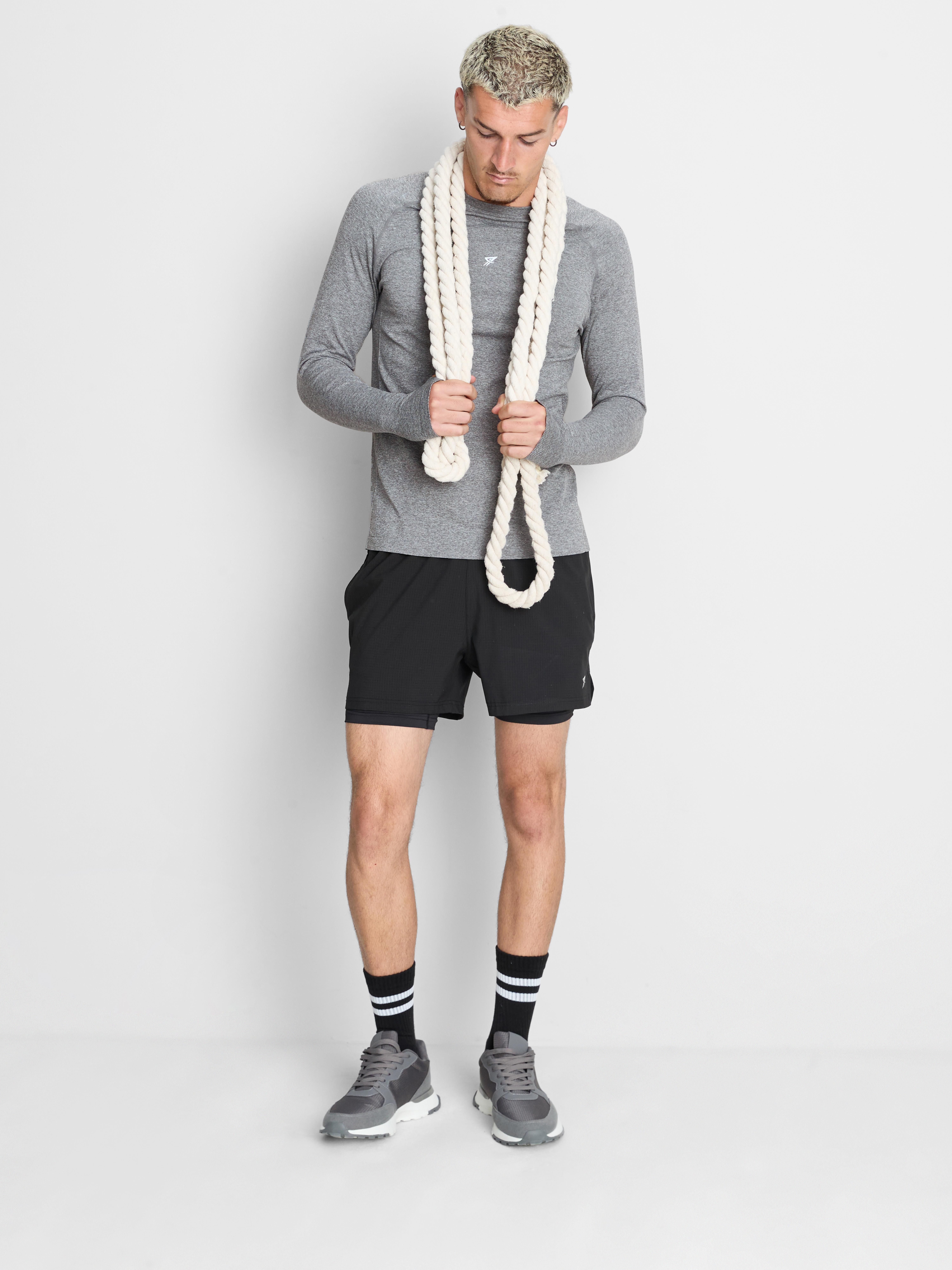 Active Seamless Long-Sleeve T-Shirt - Gray Heather