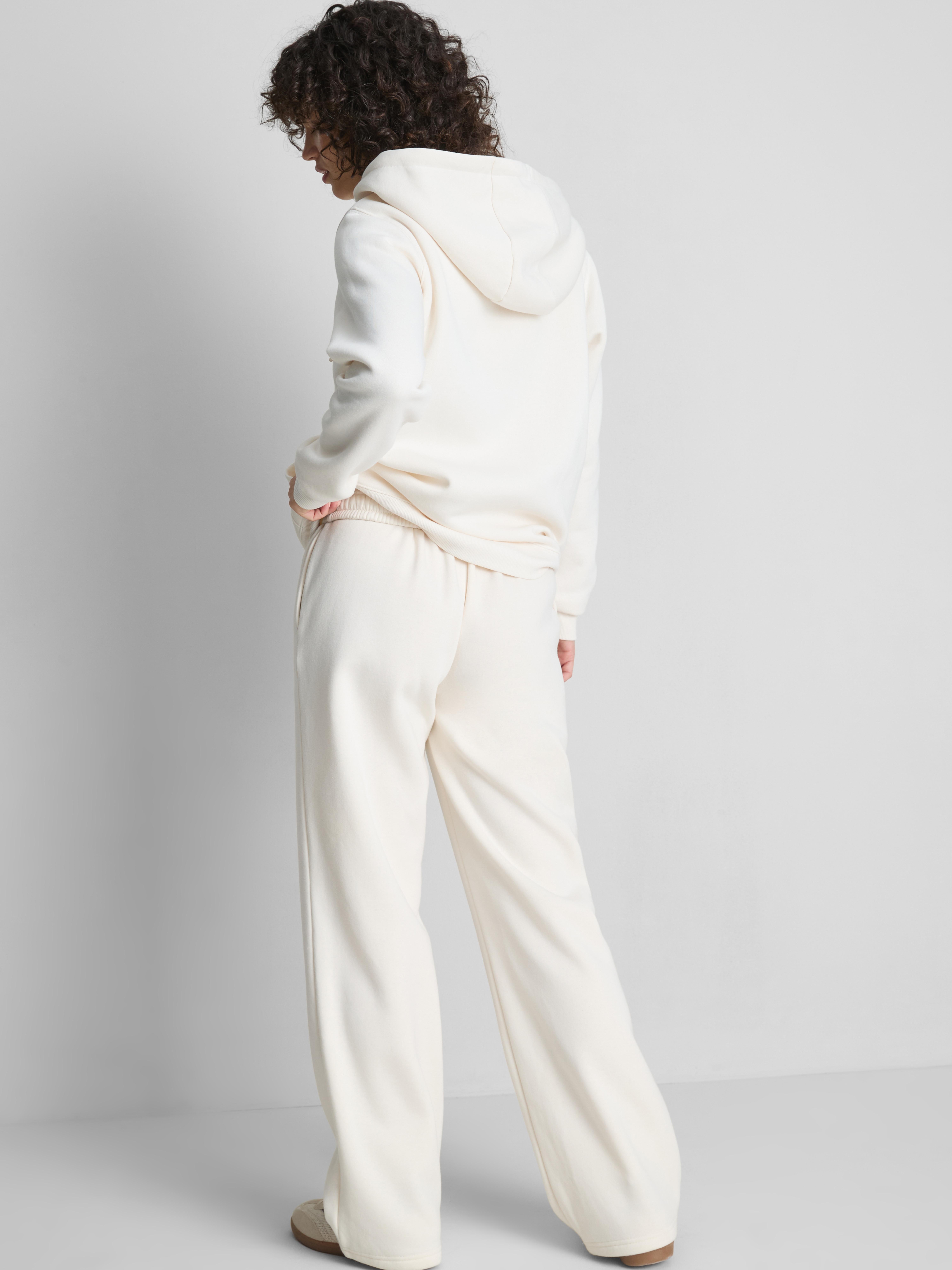 Essential Cotton Blend Zip Through Hoodie - Ivory