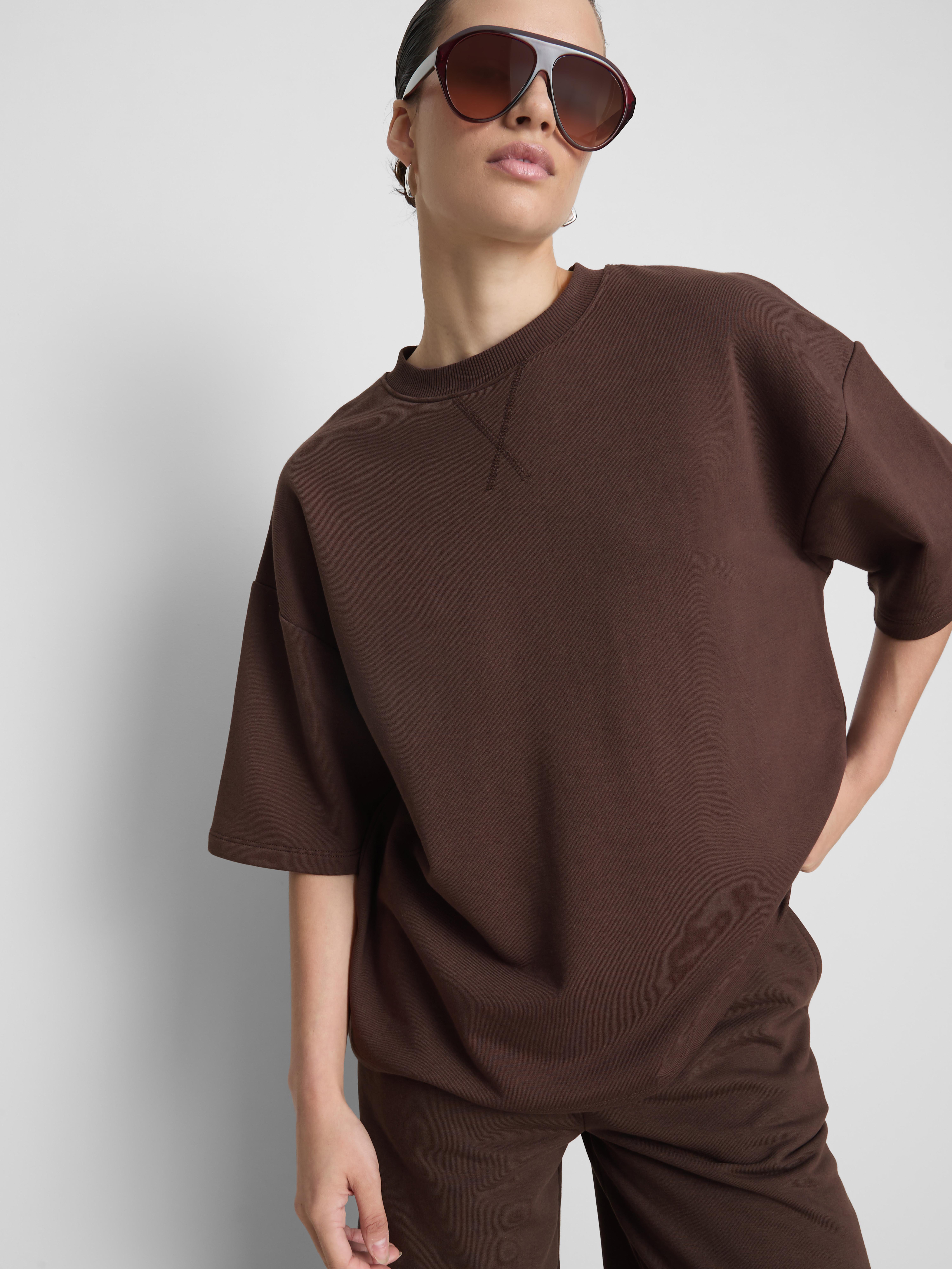 Dropped-Shoulder Airport Tee - Chocolate