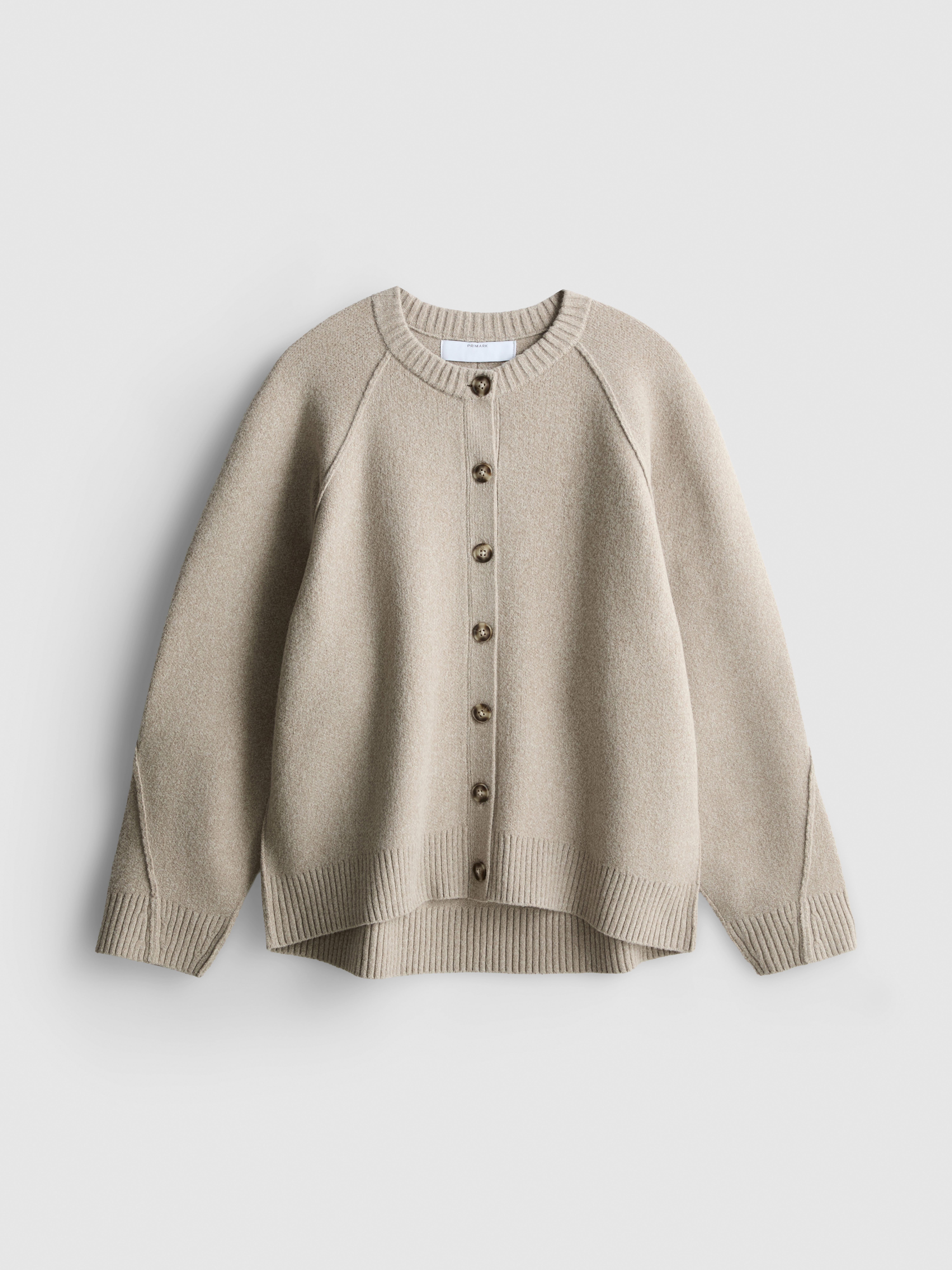 Relaxed Seam Detail Cardigan - Mocha