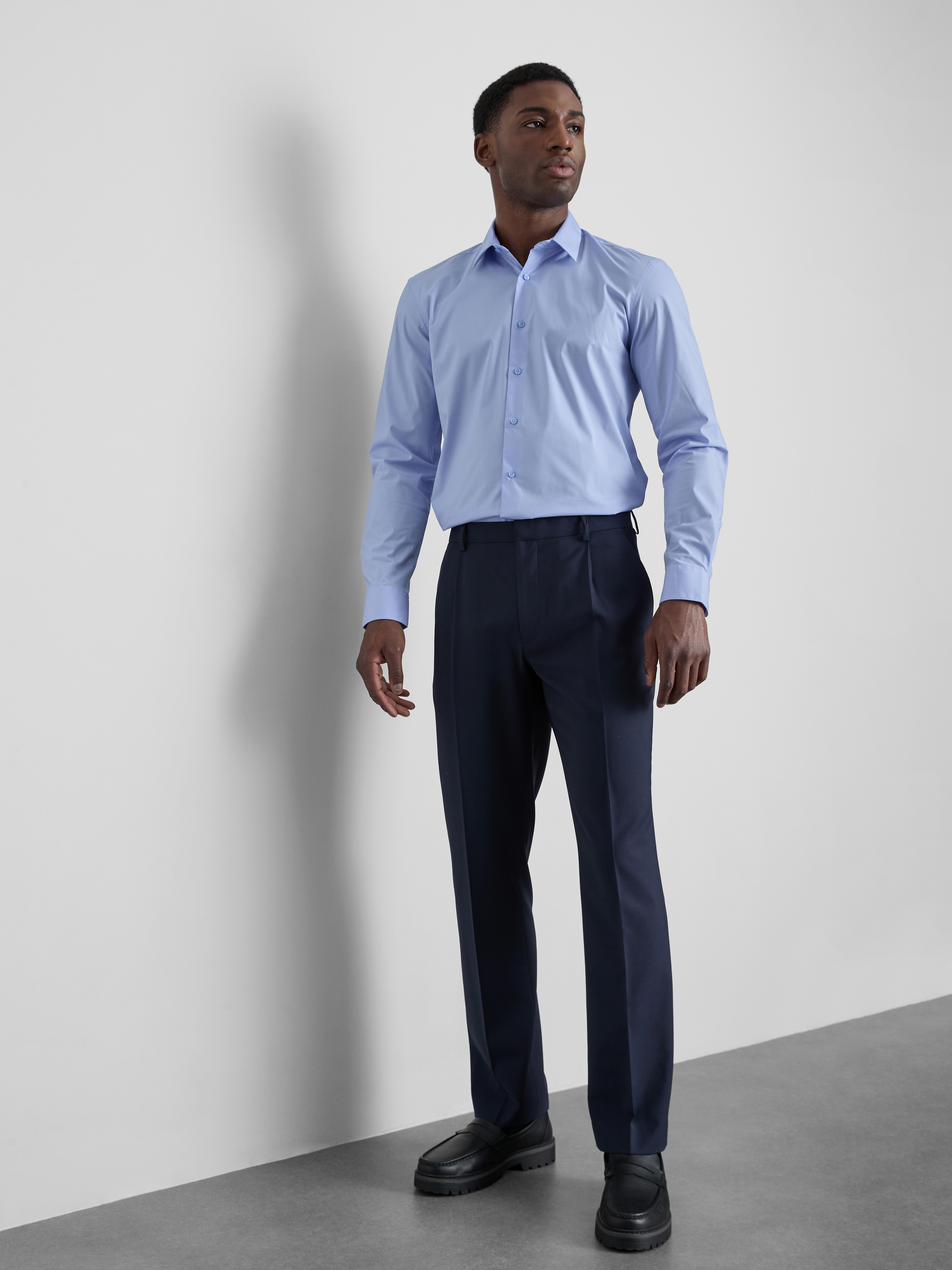 Stretch Regular Fit Shirt - Blue