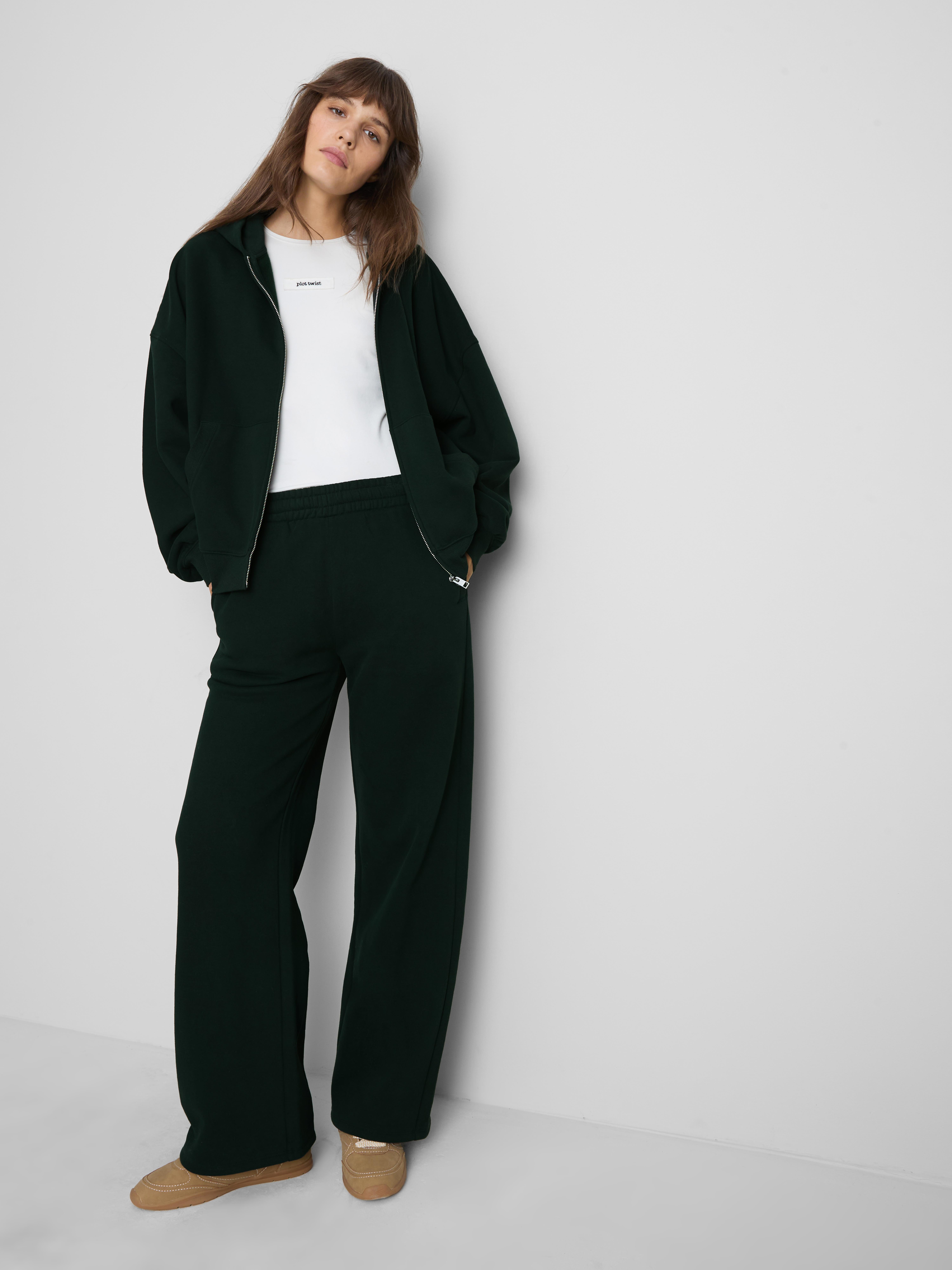 Paula Echevarría Cotton-Rich Zip-Up Hoodie - Dark Green