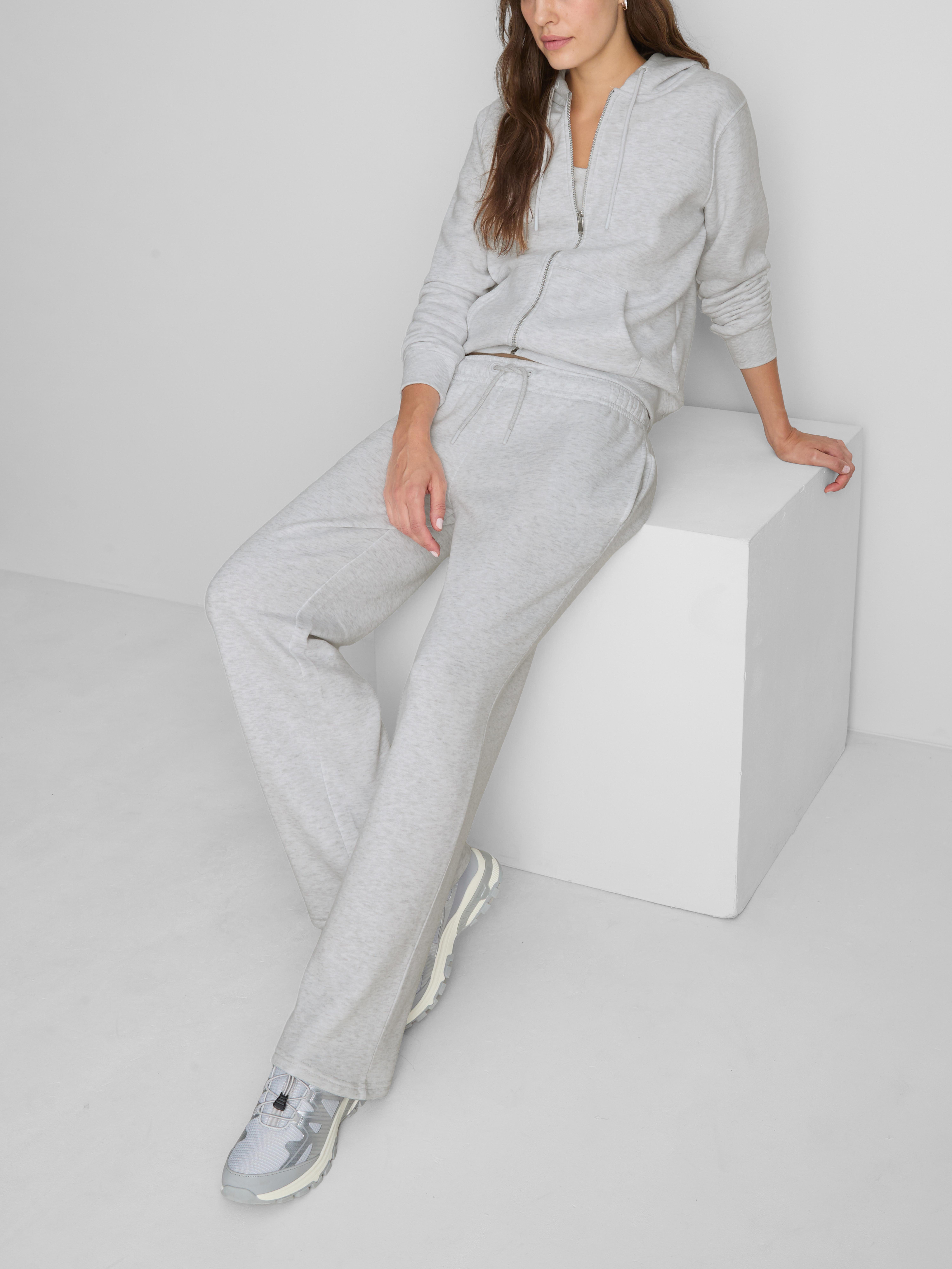 Straight-Leg Joggers - Gray Heather
