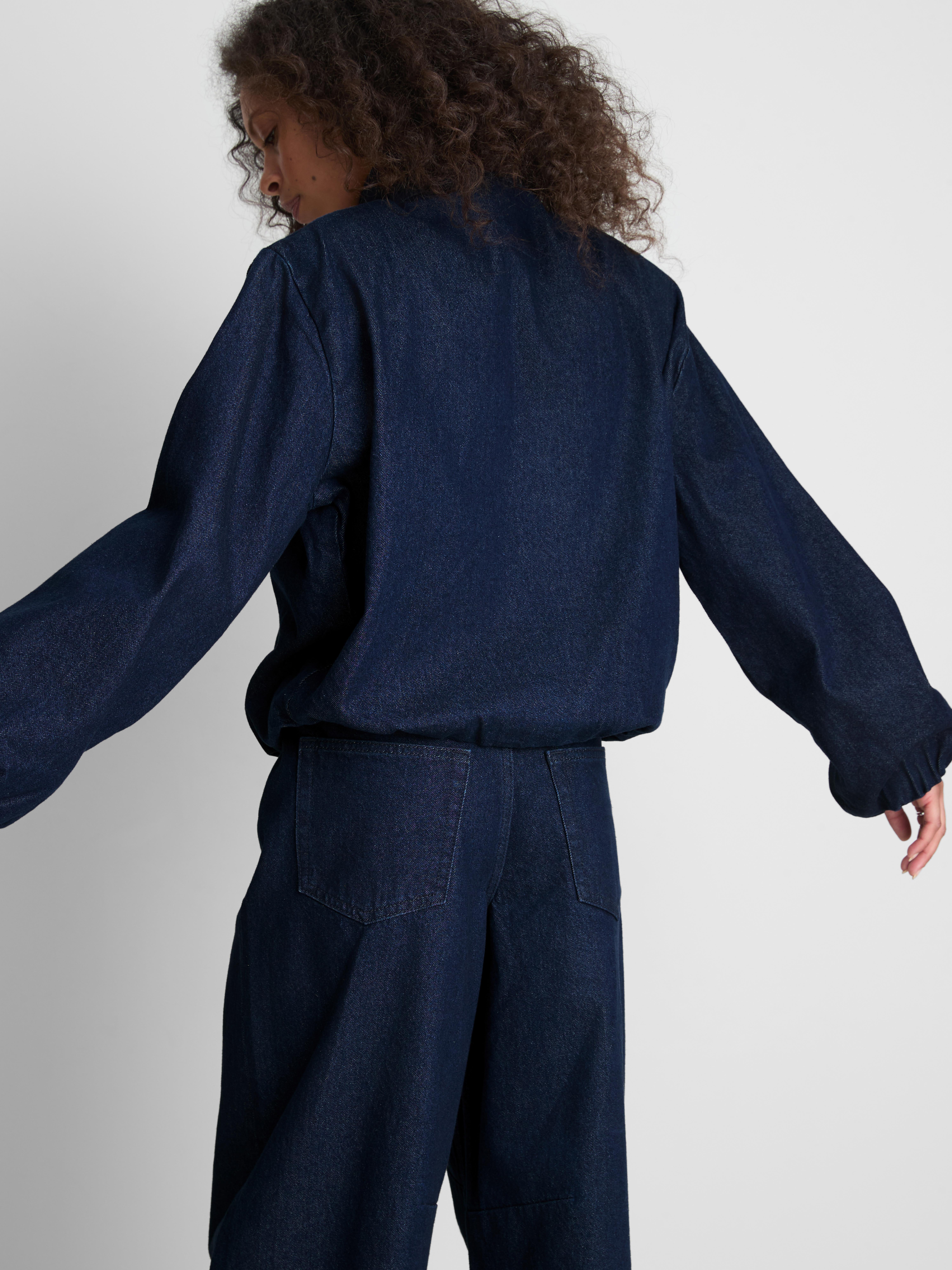 Paula Echevarría Funnel Neck Denim Jacket - Indigo