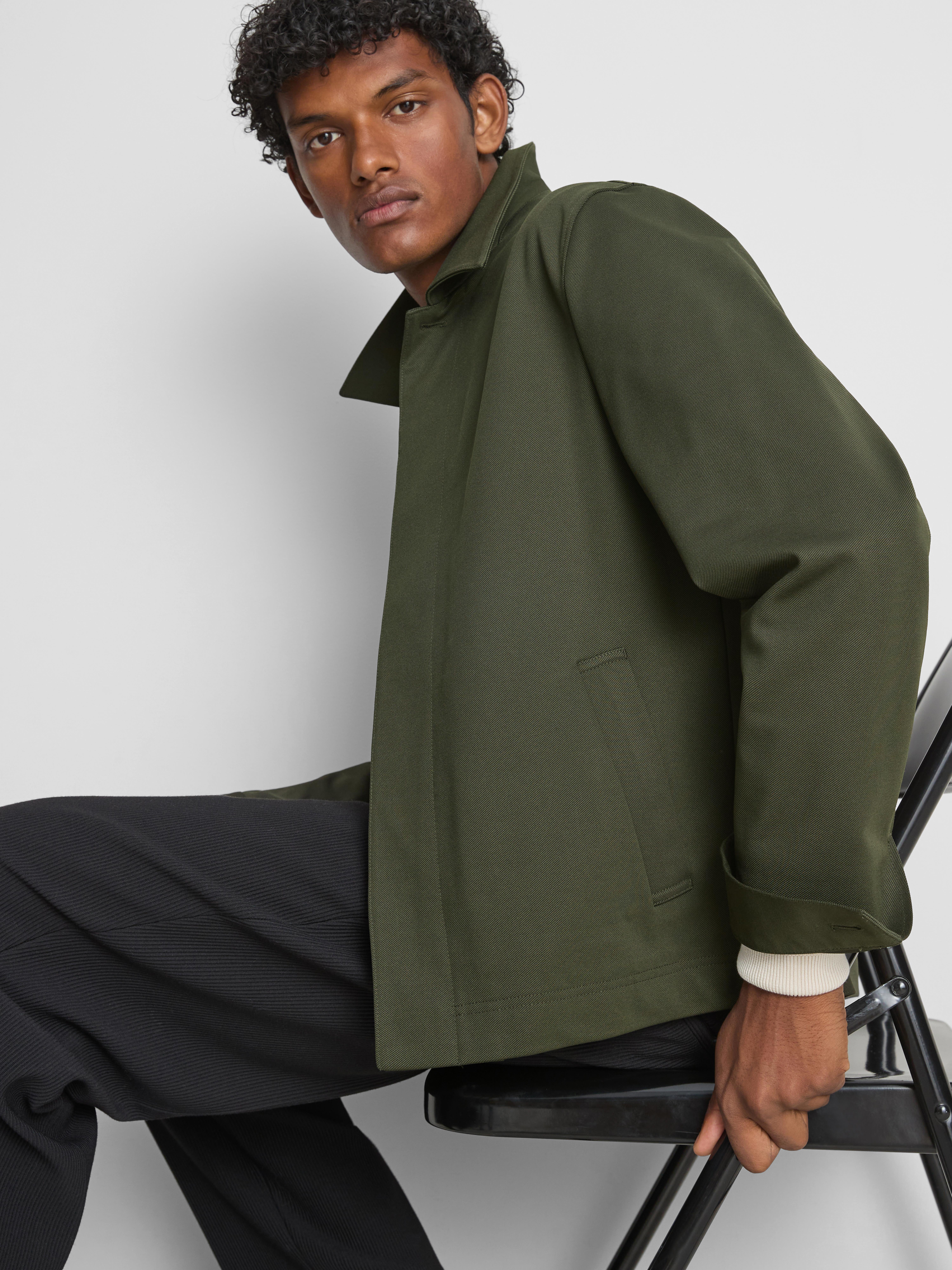 The Edit Regular Fit Collared Jacket - Olive