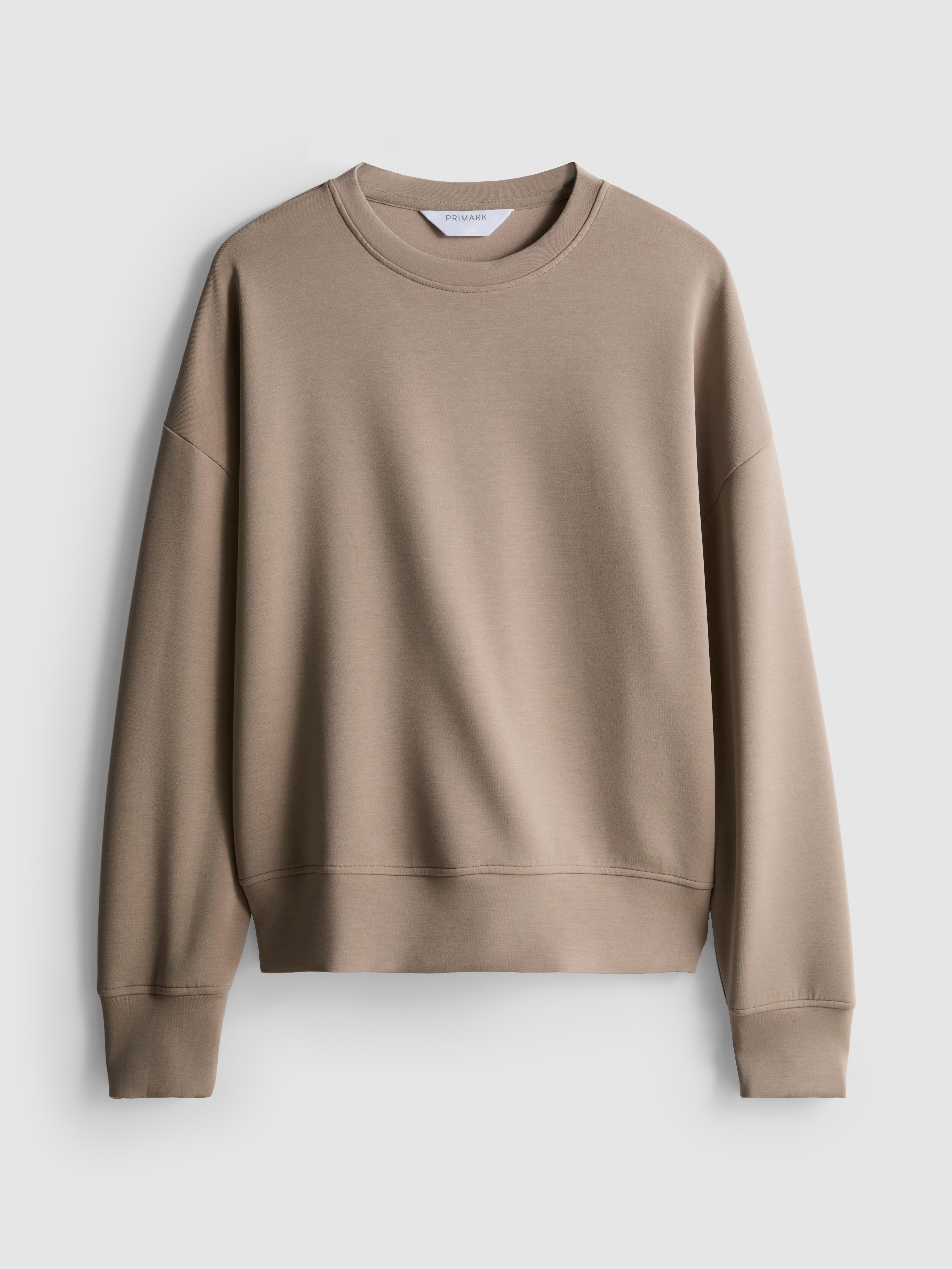 Modal-Blend Crewneck Sweatshirt - Taupe