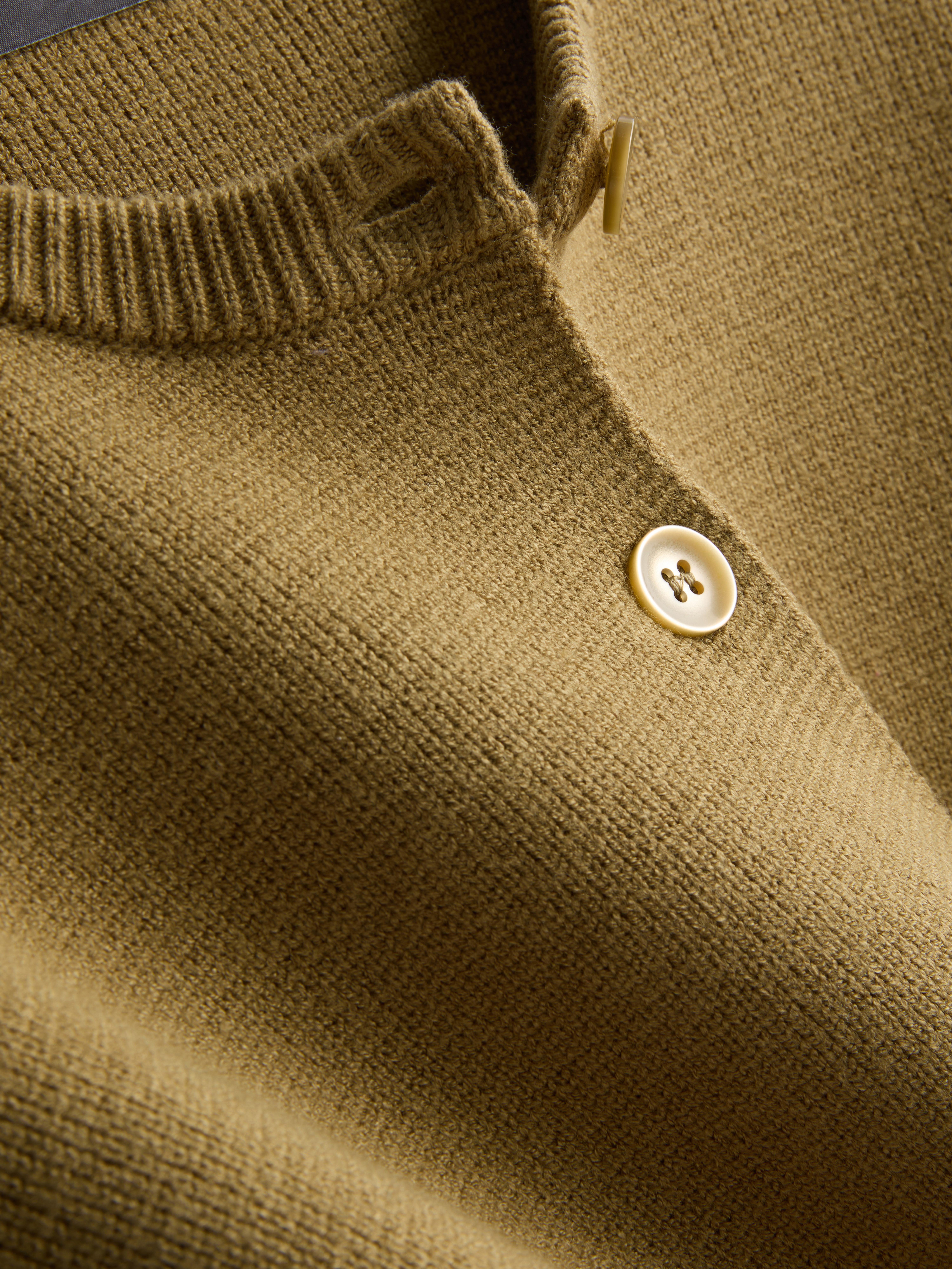 Sculpted Roundneck Cardigan - Olive