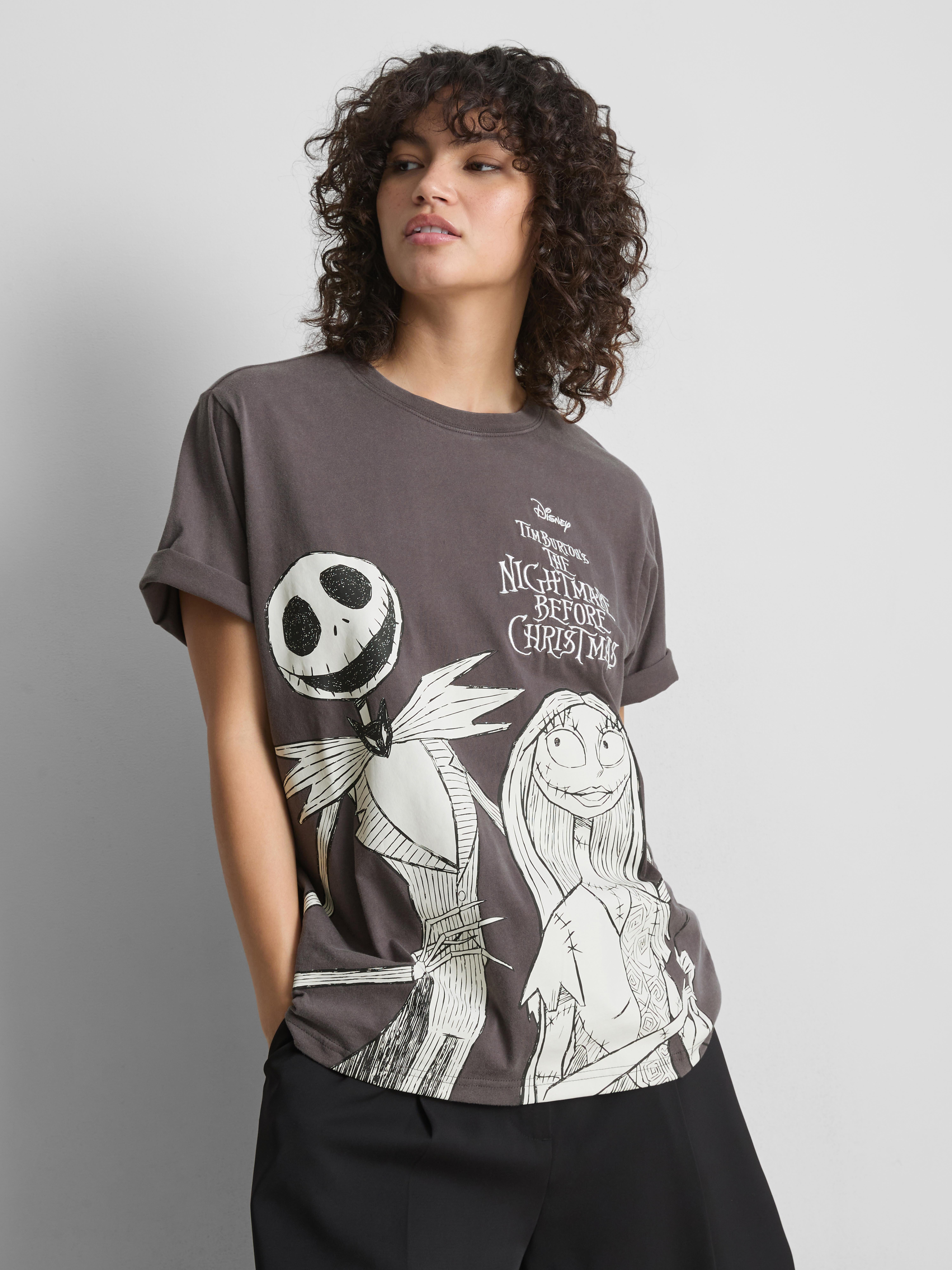 Disney Tim Burton's The Nightmare Before Christmas Graphic Tee - Charcoal