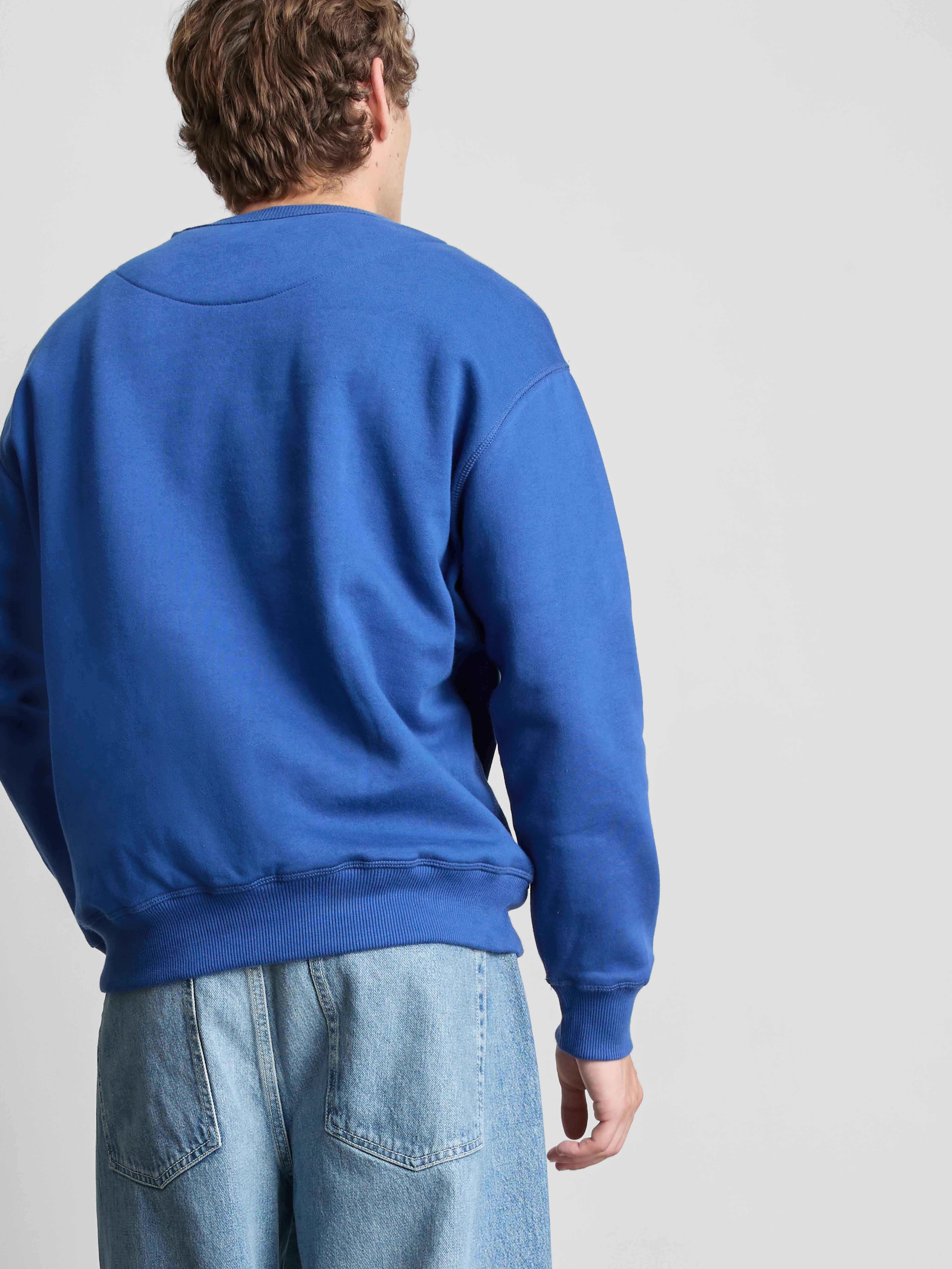 Cotton Rich Oversized Crew Neck Sweatshirt - Blue