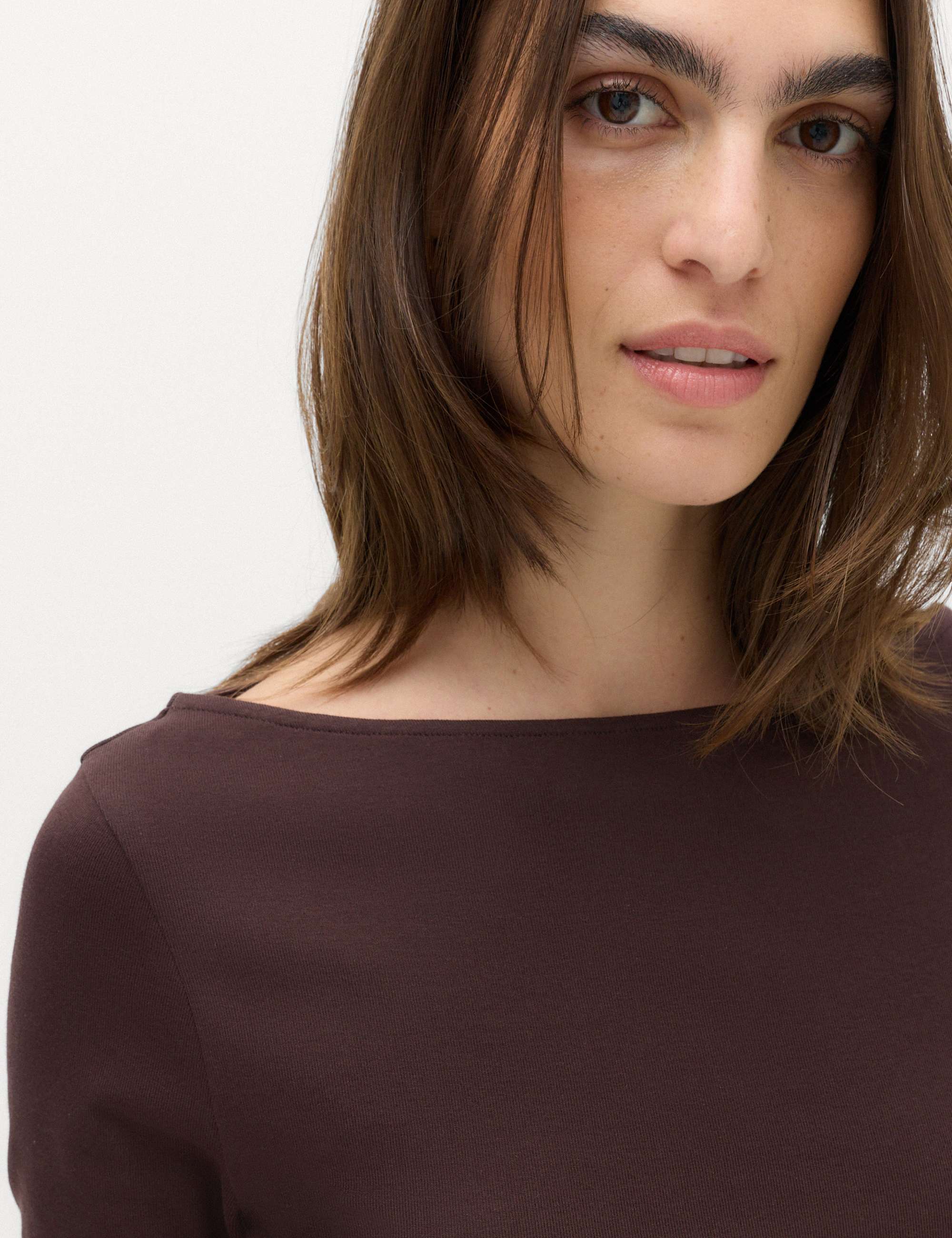 Cotton Rich Premium Slash Neck Top