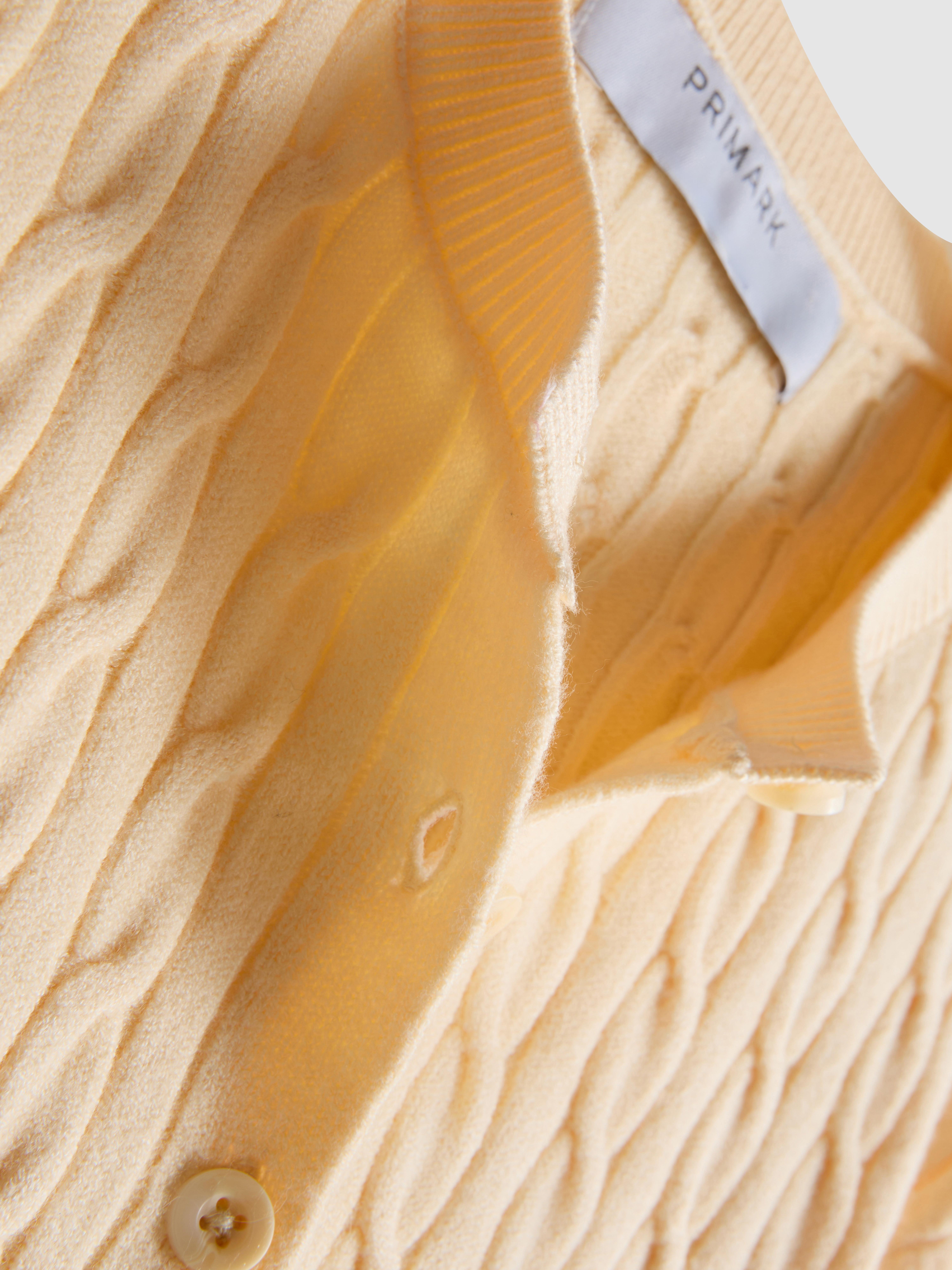Cable Knit Cardigan - Light Yellow
