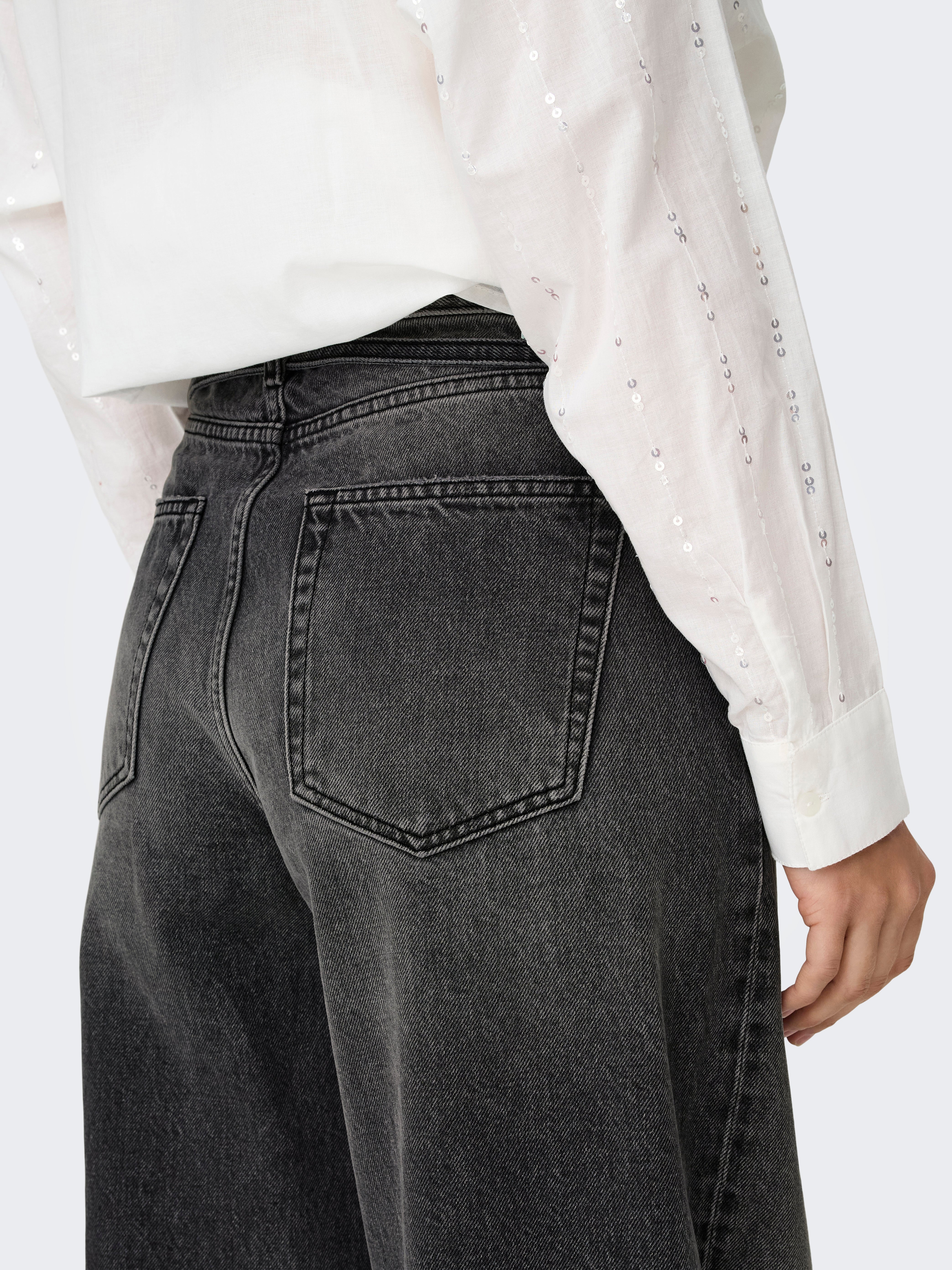 ONLGIANNA Mid waist Balloon Fit Jeans Washed Black