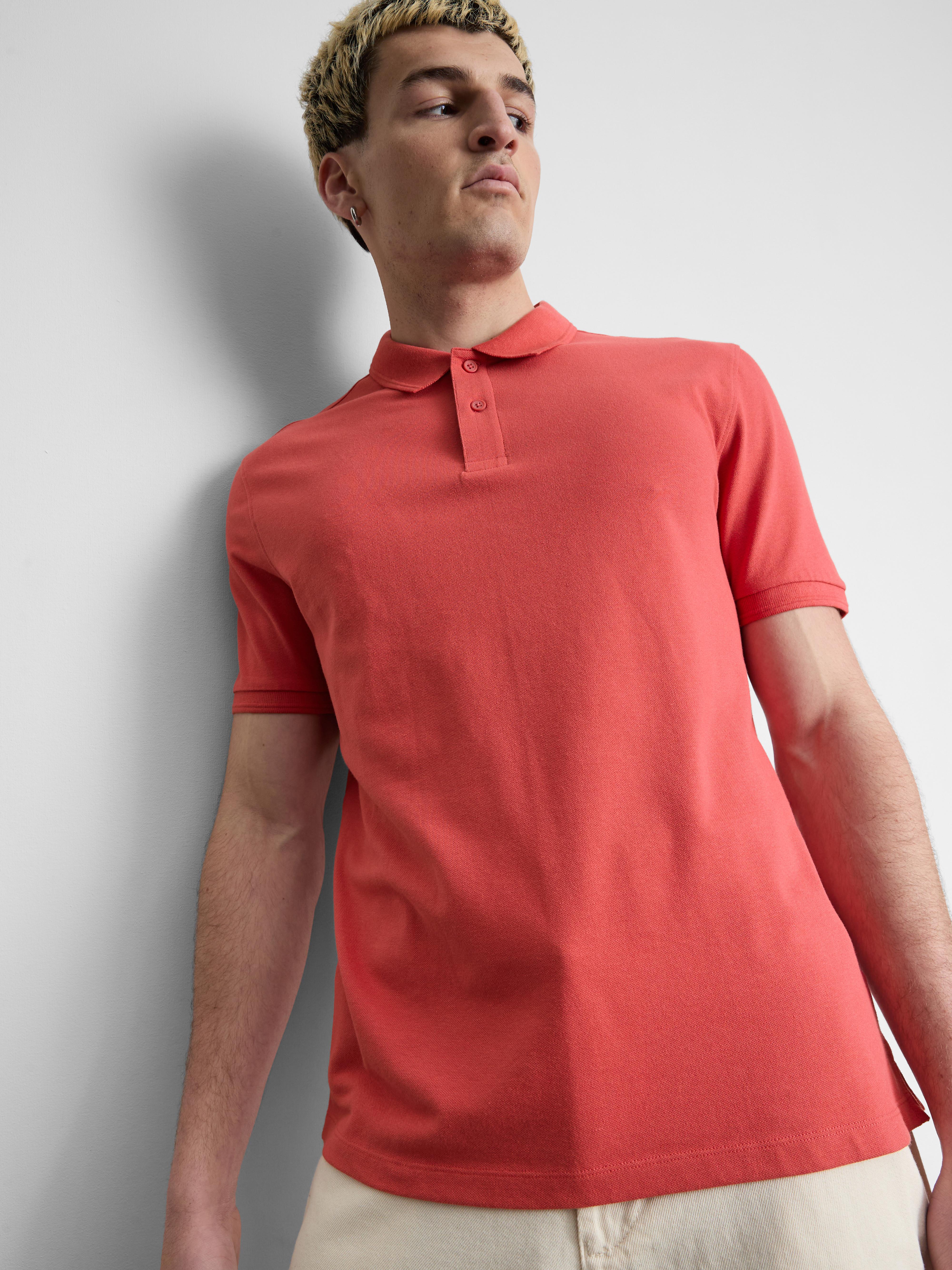 Short-Sleeve Polo Shirt - Coral
