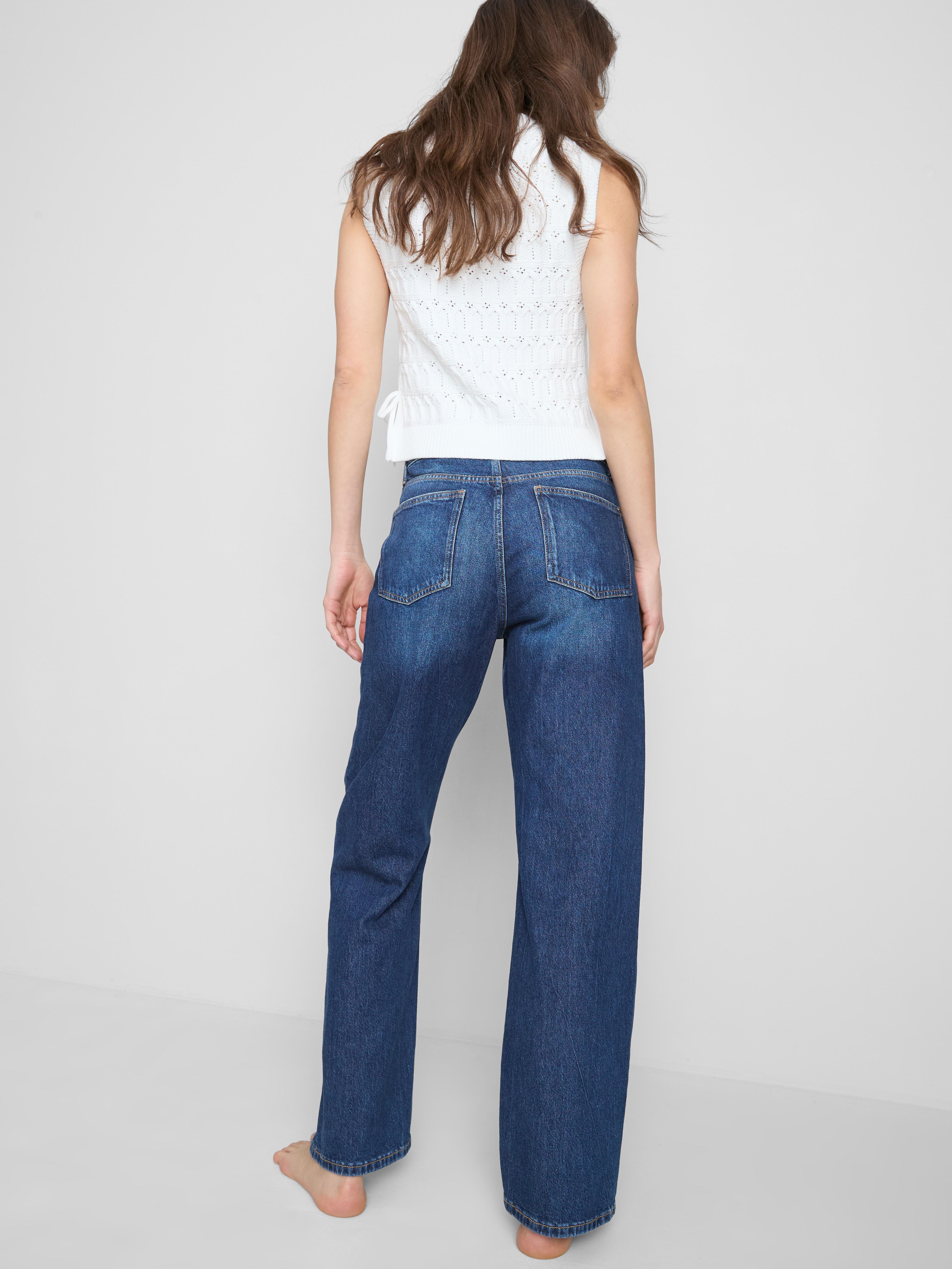 High-Waisted Straight-Leg Jeans - Indigo