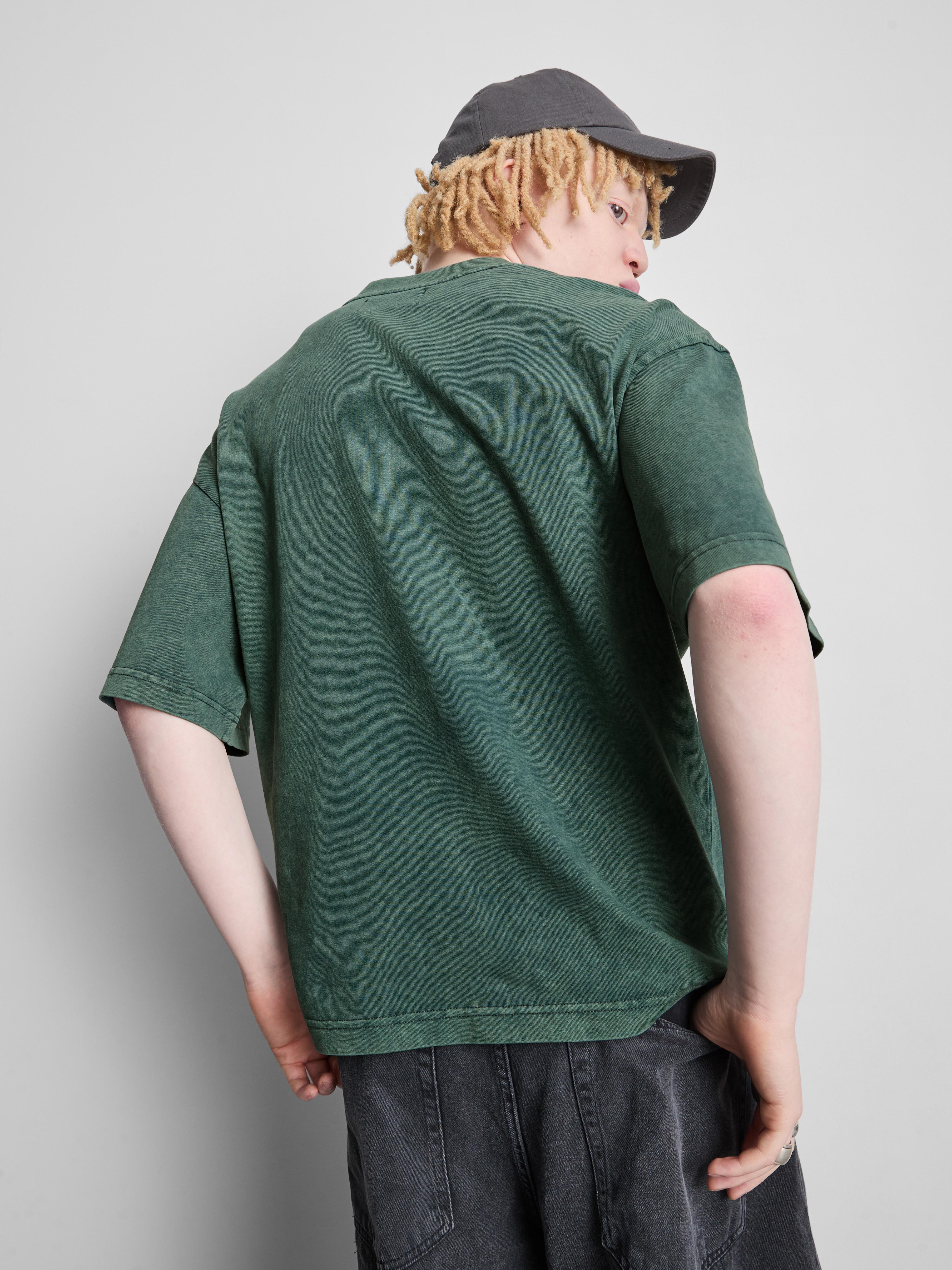 Short Sleeved Washed T-Shirt - Green